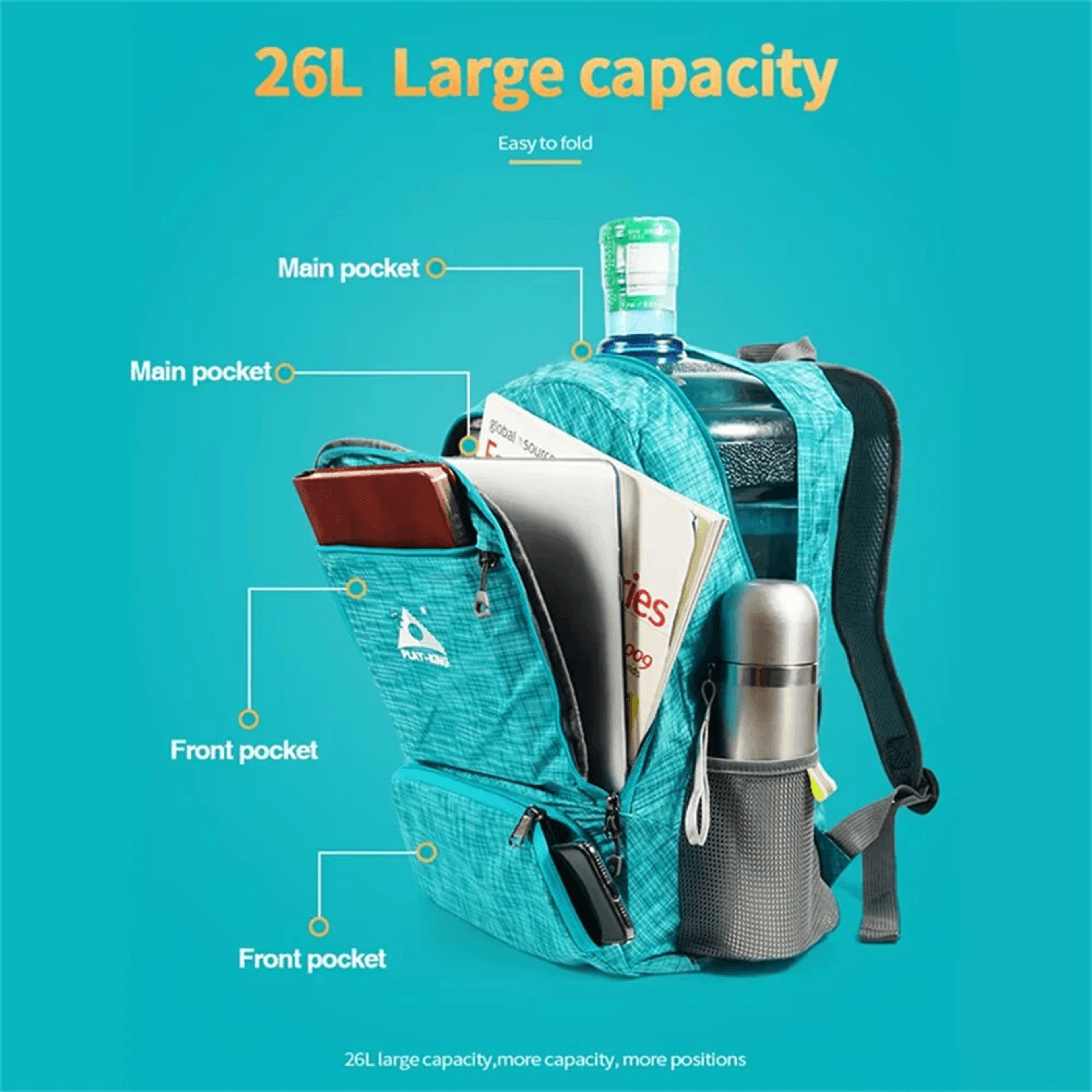 Lightweight Foldable Backpack Waterproof Packable Daypack For Hiking And Travel 3