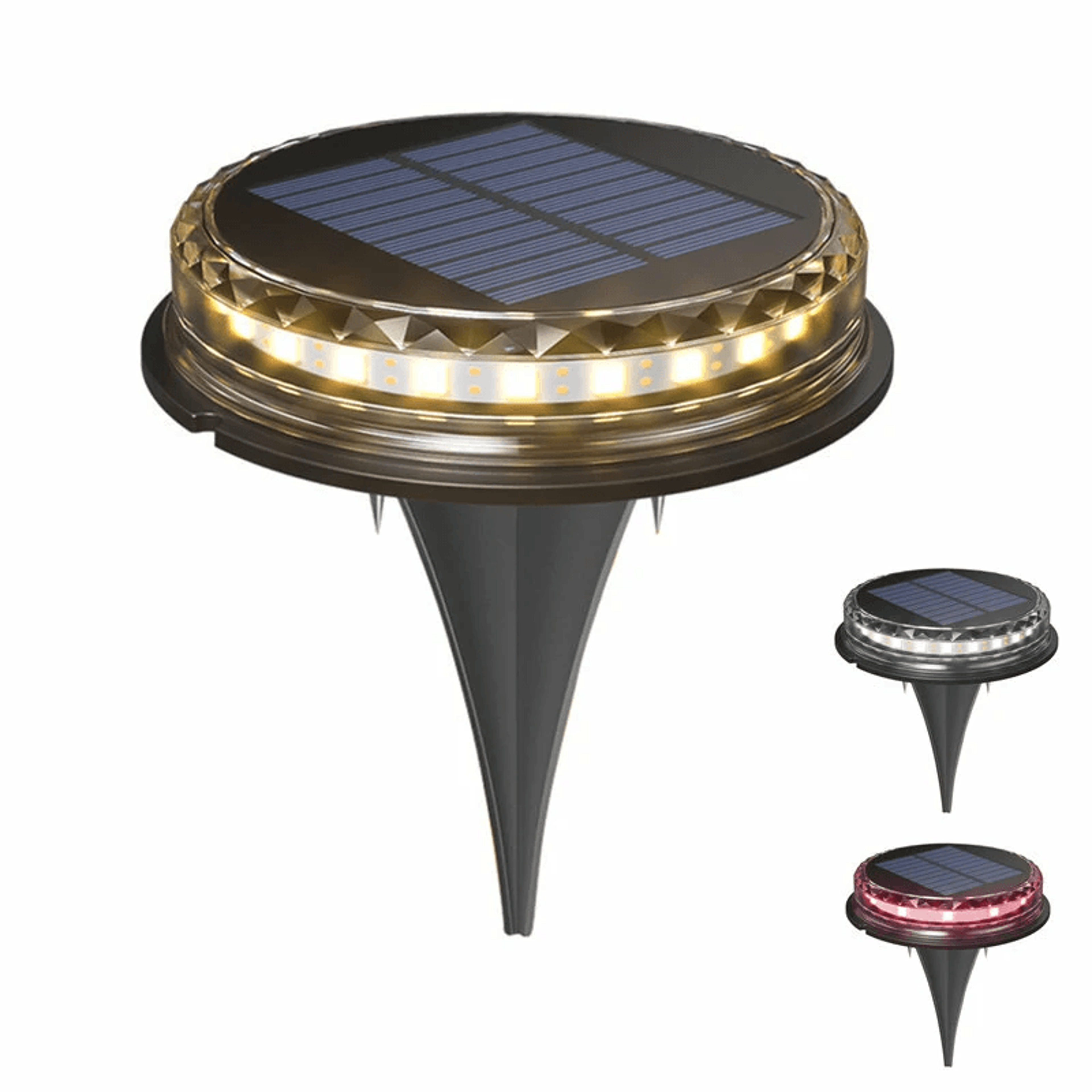 LED Solar Ground Lights Waterproof Garden Pathway Lights Warm White 4