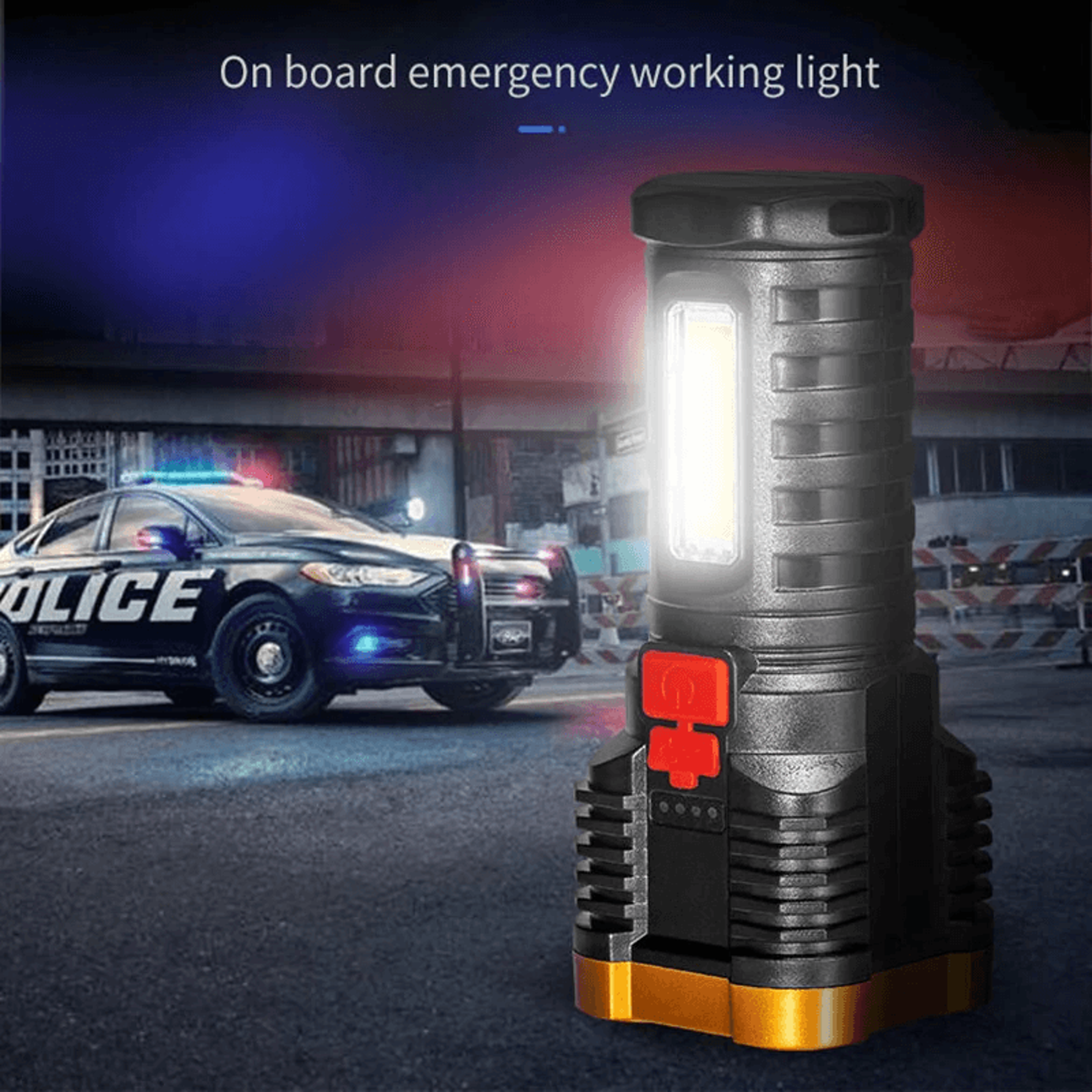 Portable Rechargeable LED Flashlight With COB Side Light And Power Display 2