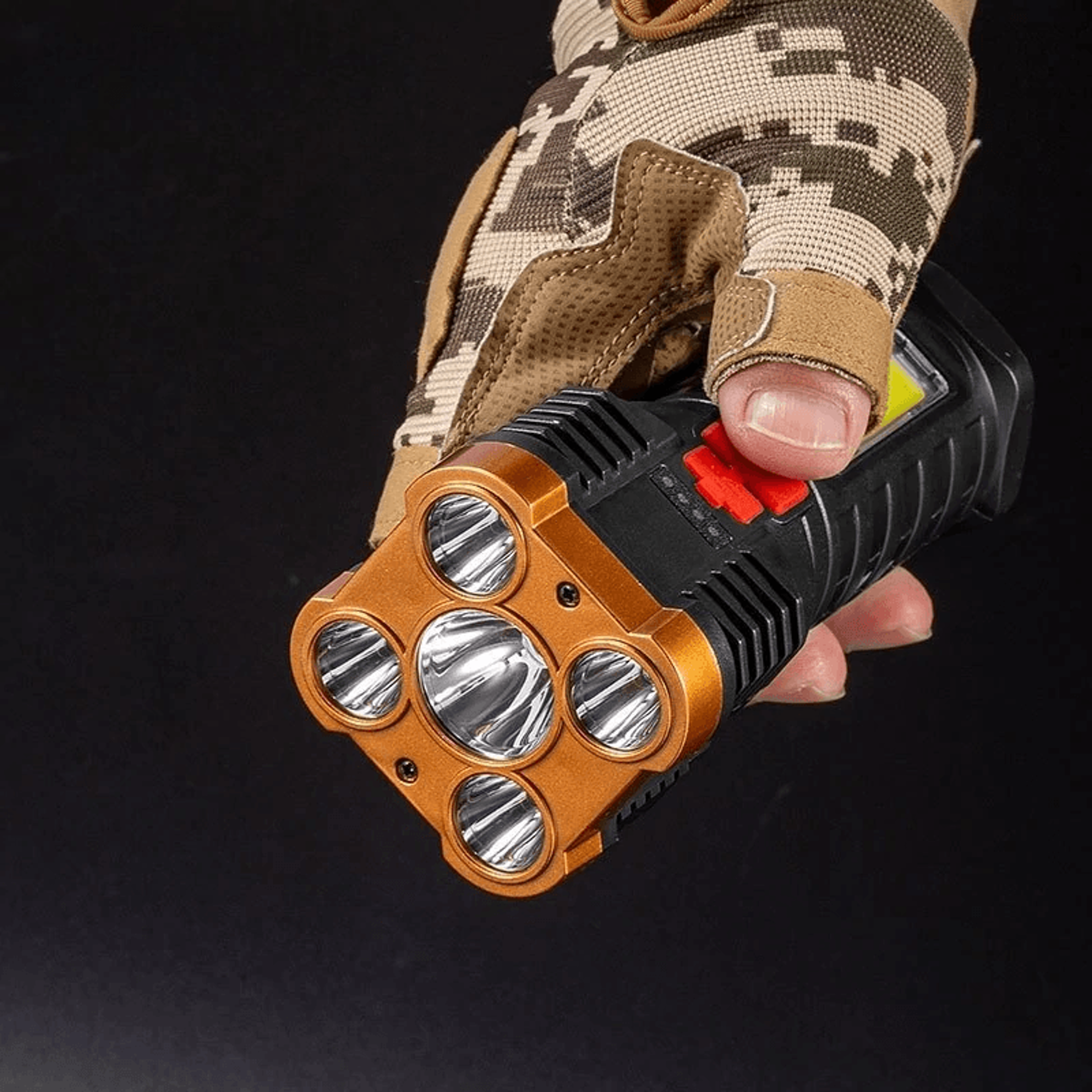 Portable Rechargeable LED Flashlight With COB Side Light And Power Display 6