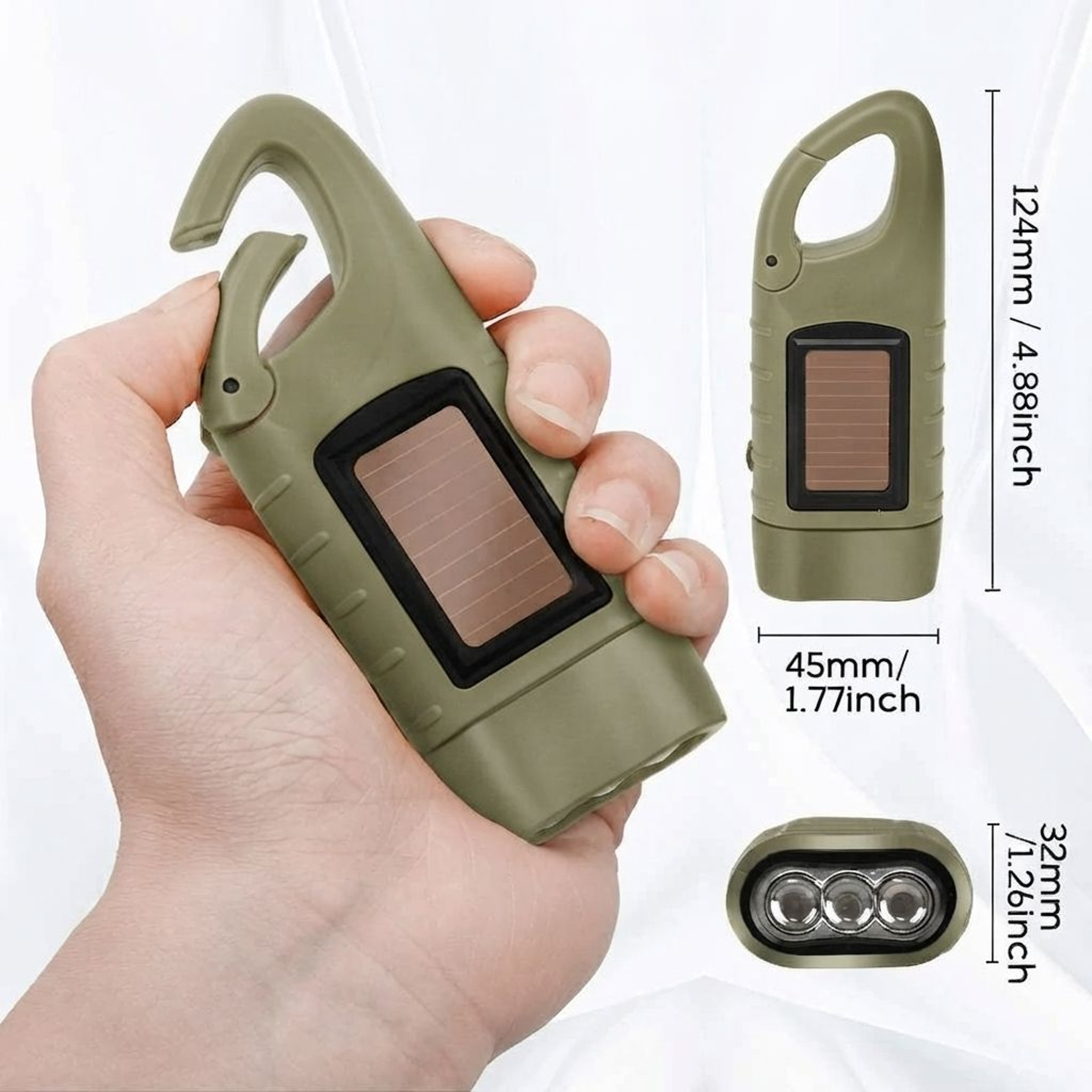 Solar Hand Crank LED Flashlight Portable Emergency Camping Light 5