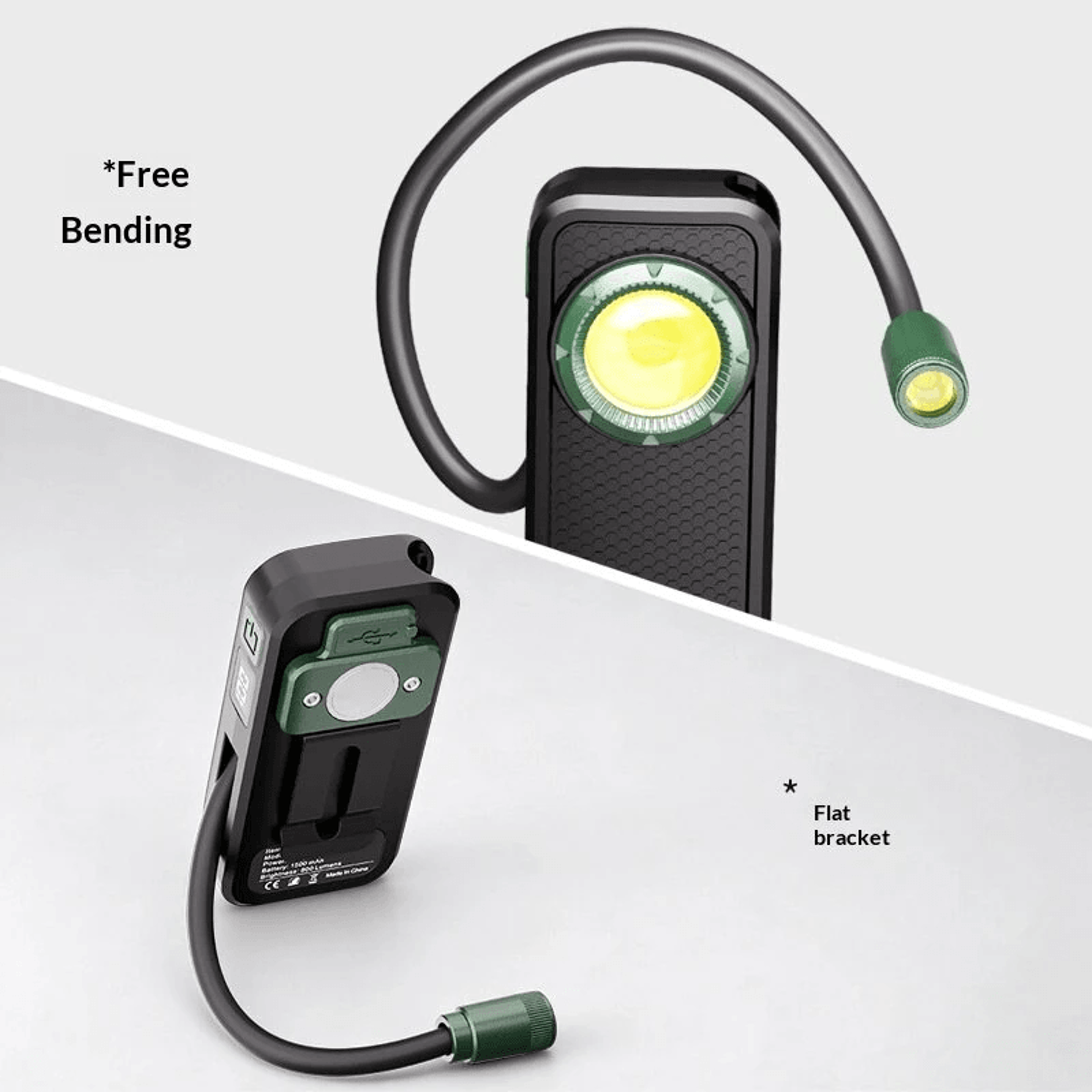 Magnetic Rechargeable Work Light With Flexible Gooseneck COB LED And Digital Display 3