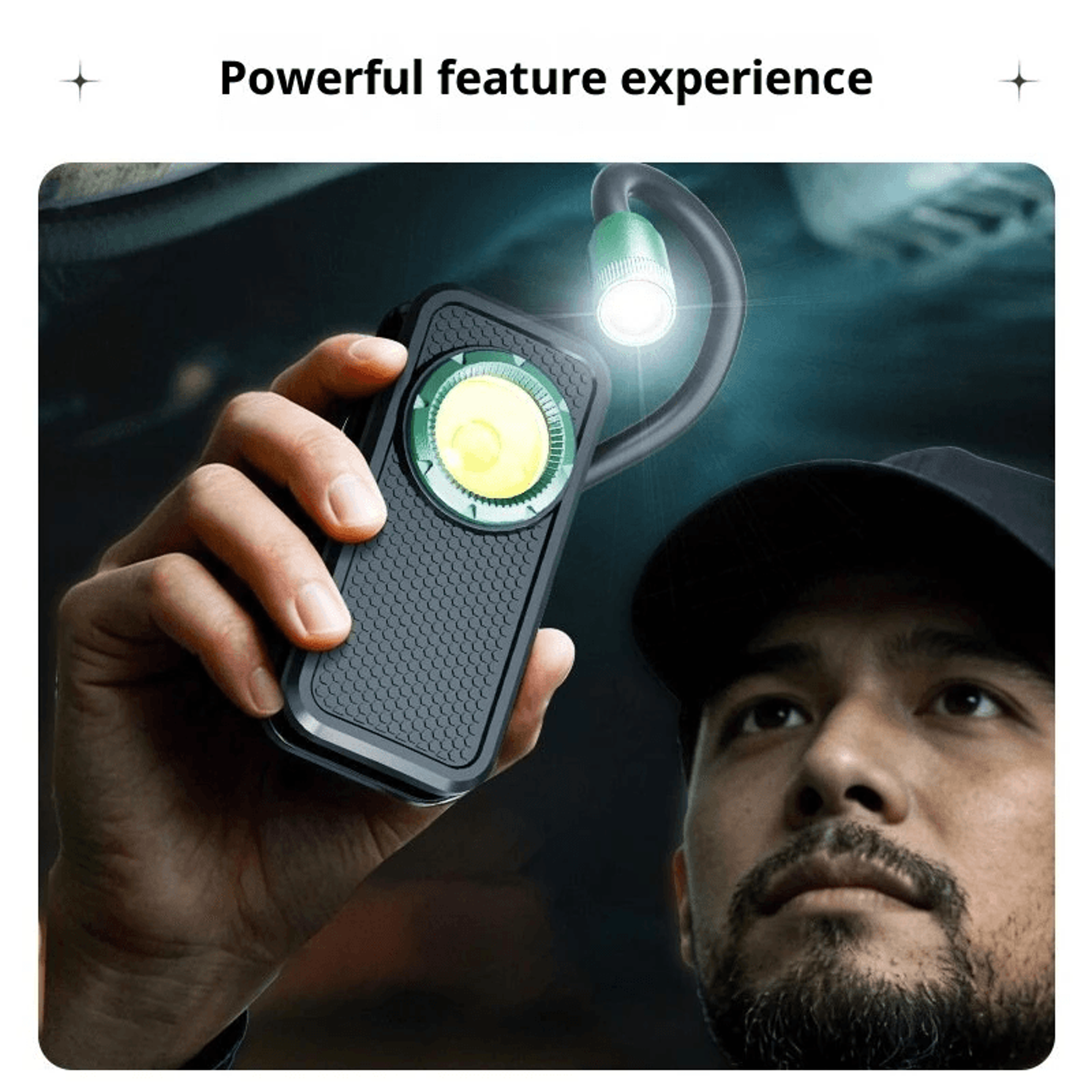 Magnetic Rechargeable Work Light With Flexible Gooseneck COB LED And Digital Display 2