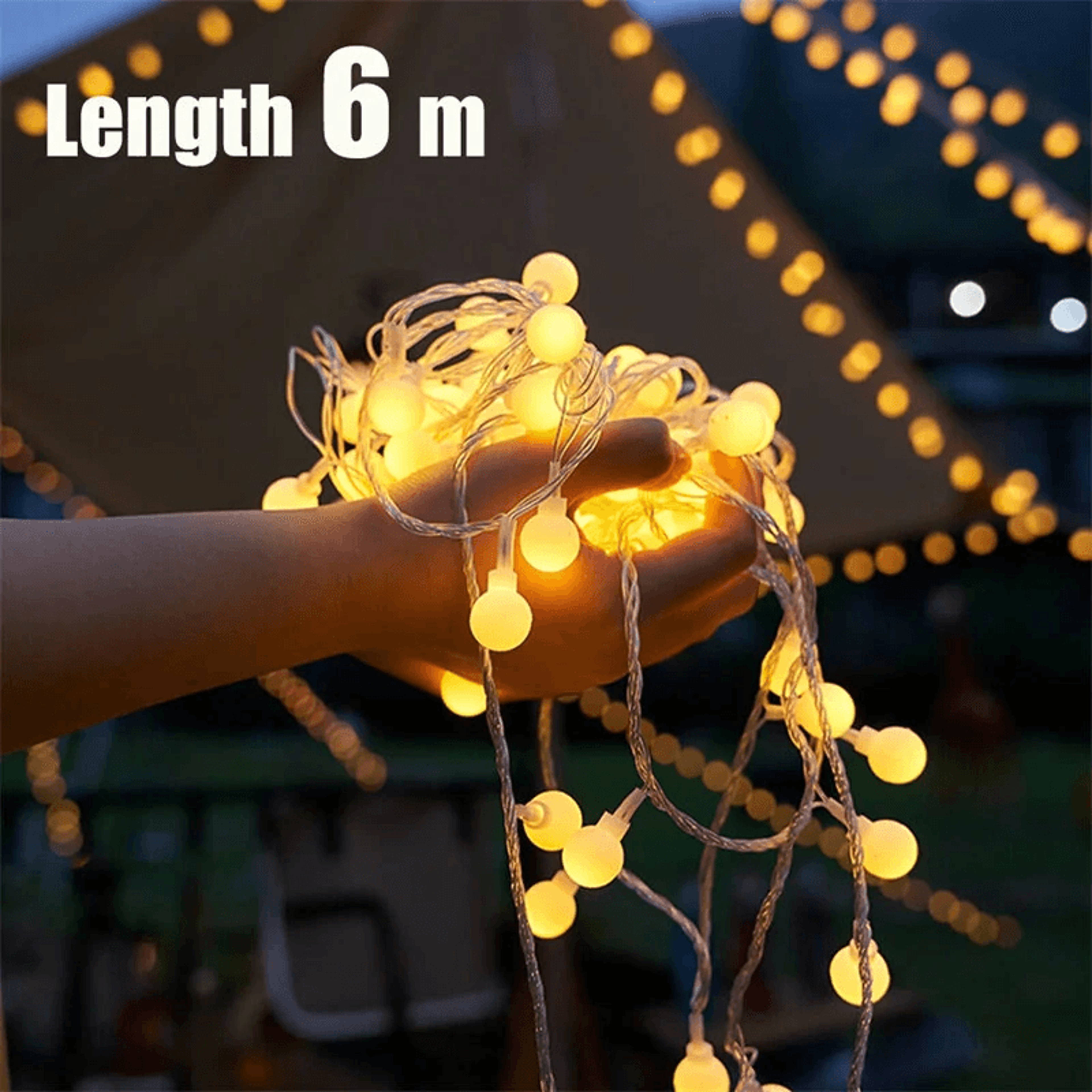 Waterproof Crystal Globe String Lights USB Powered Camping And Patio Lights 8