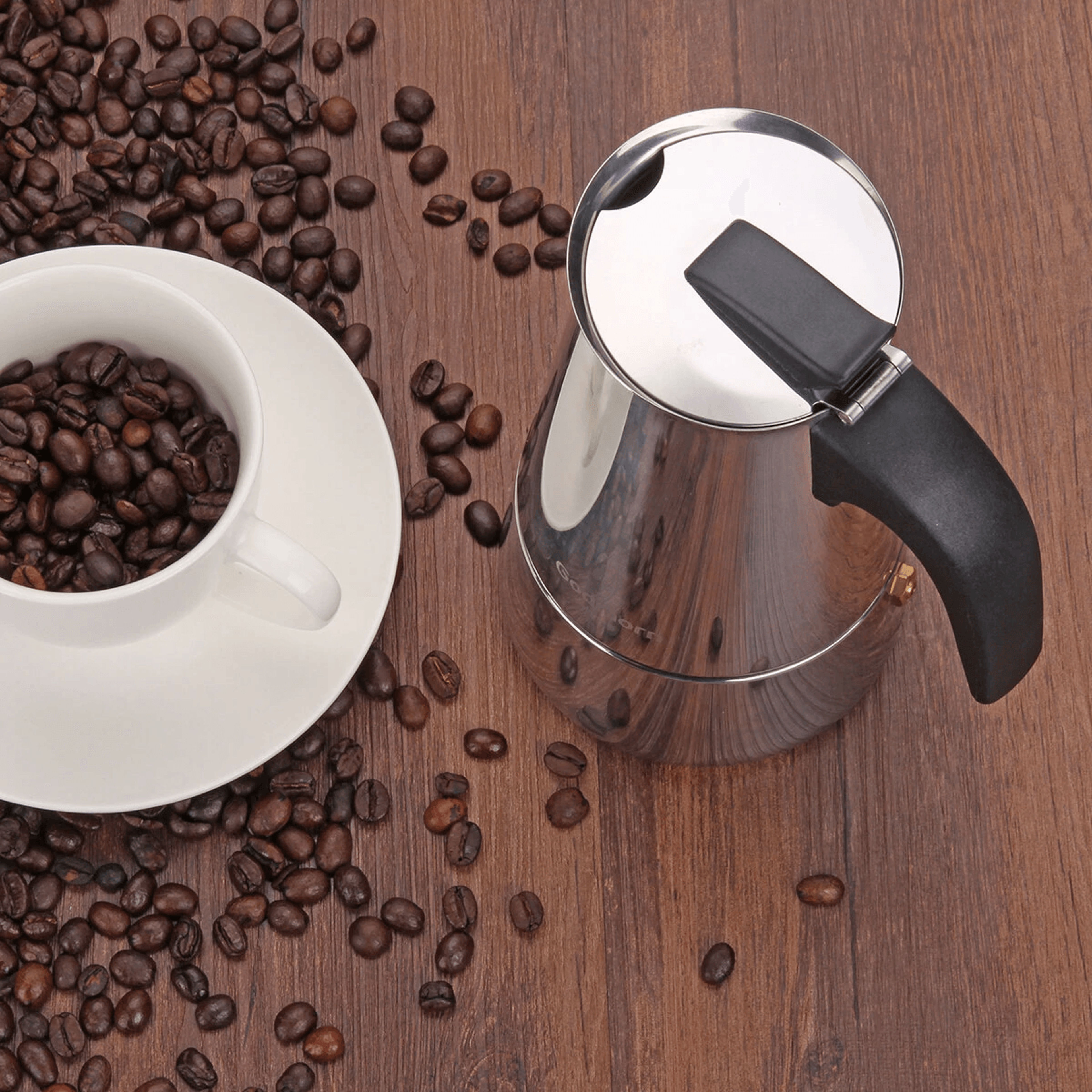 Stainless Steel Moka Pot Stovetop Espresso Maker For Induction 1