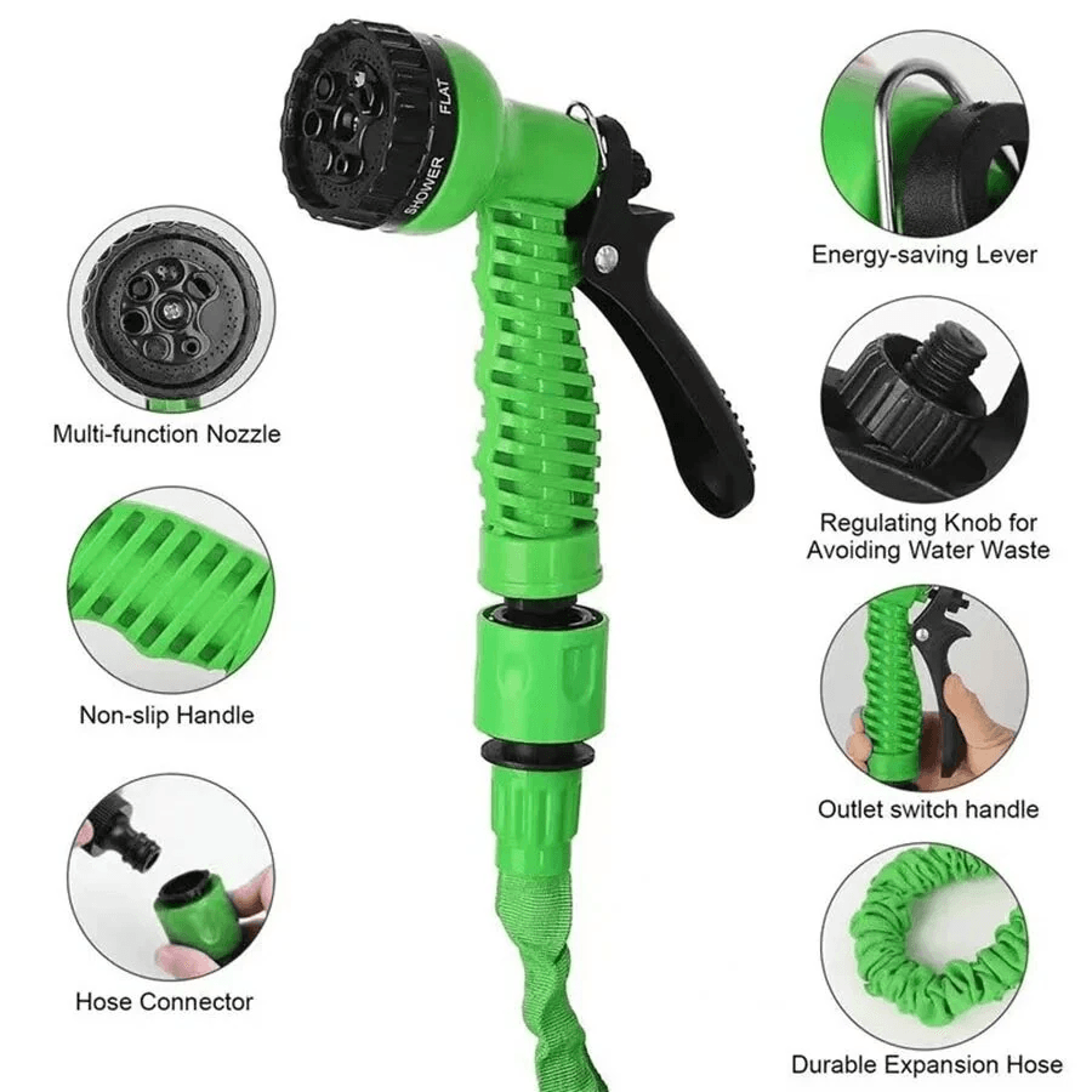 Expandable Garden Hose With Function Spray Nozzle For Watering And Car Washing 5