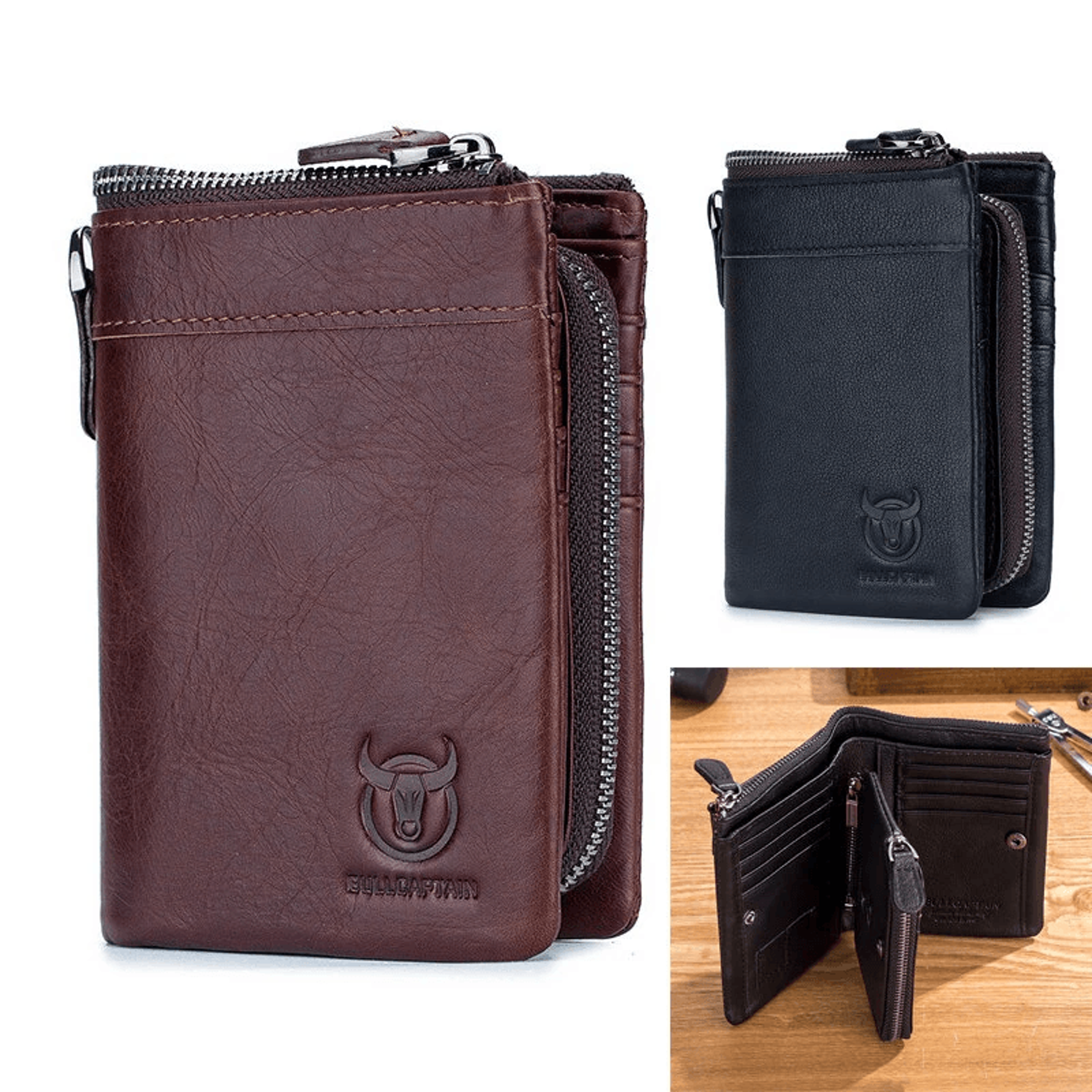 Genuine Leather Wallet For Men With Detachable Coin Purse And Multi Card Storage 7