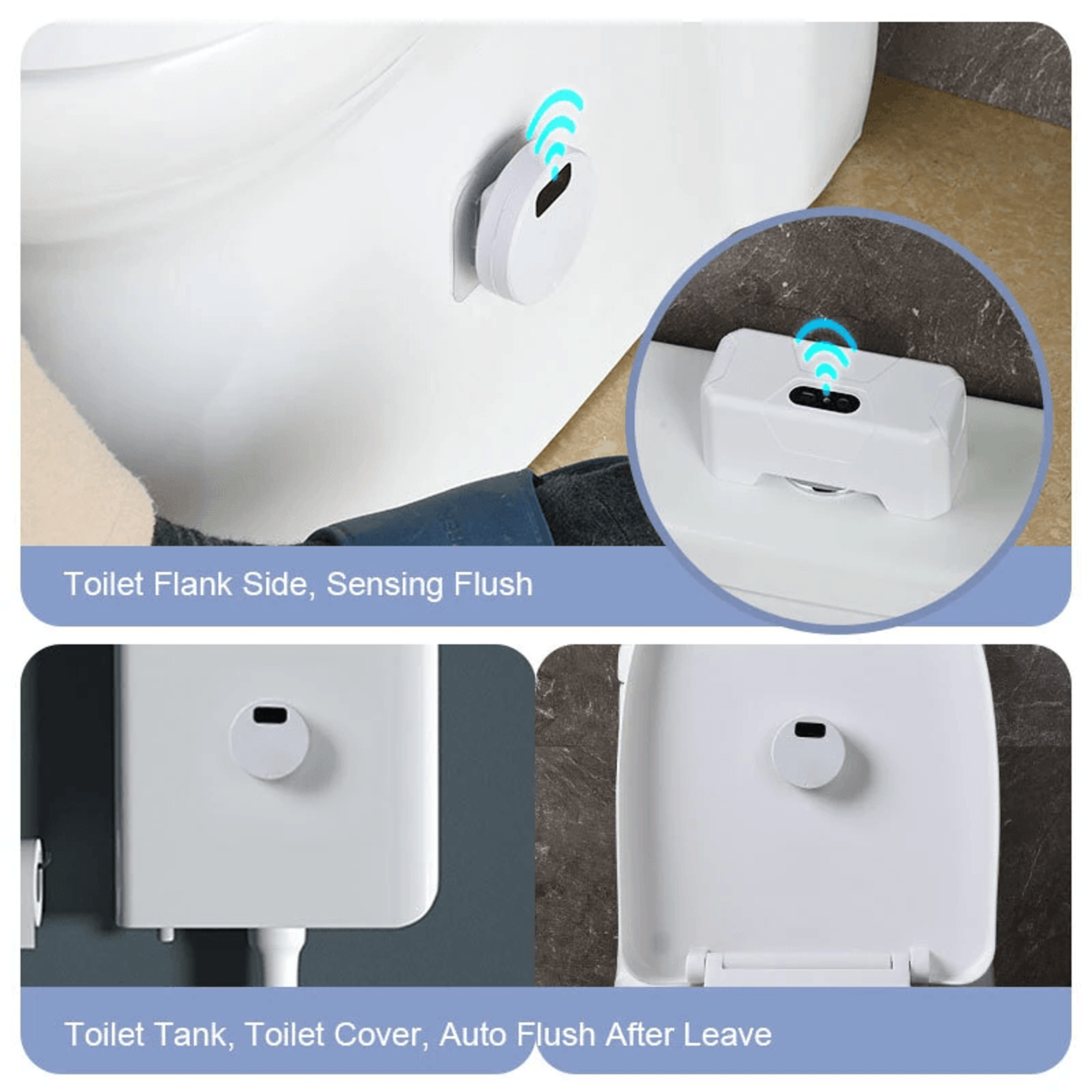 White Smart Toilet Flusher With Infrared Sensor And ABS Material 4