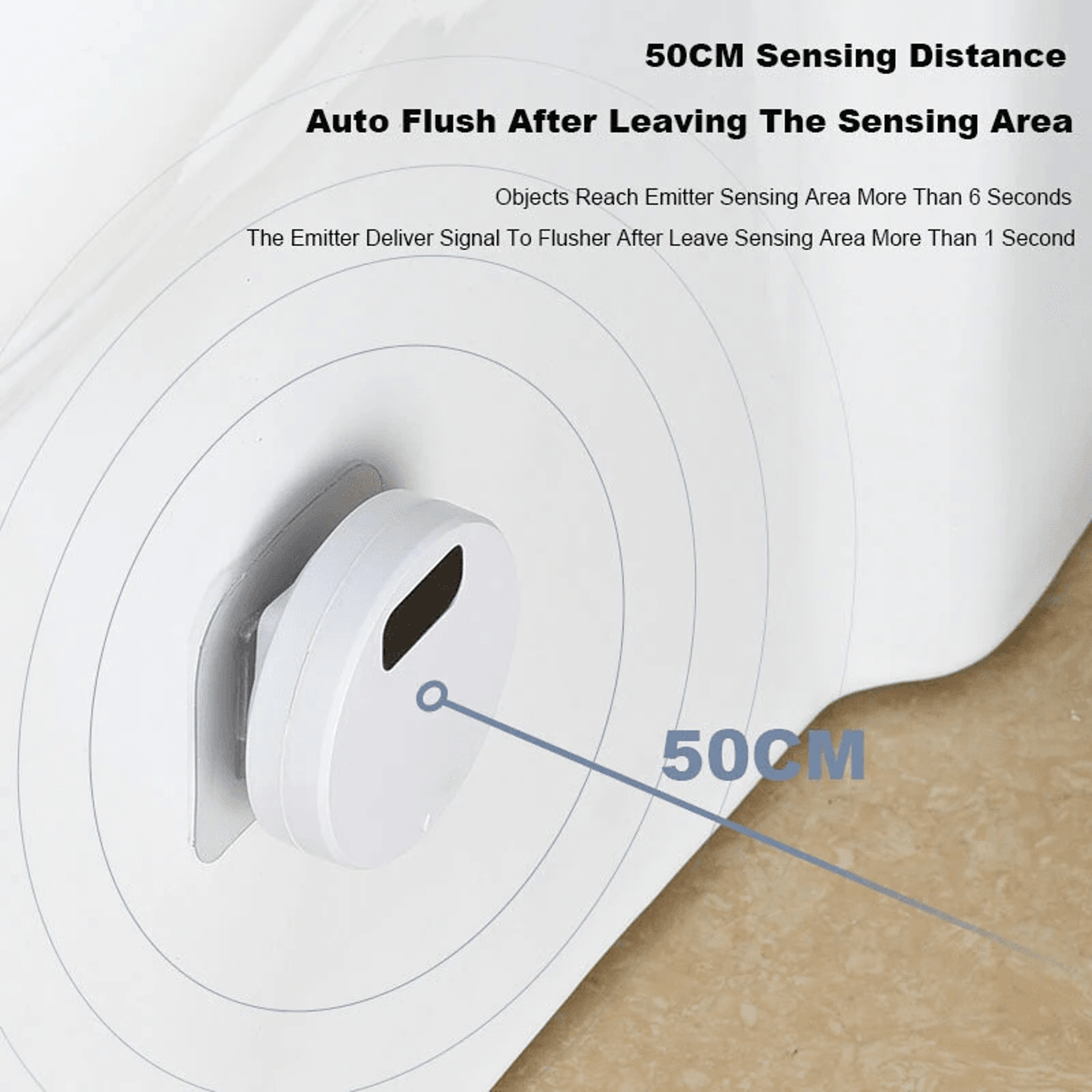 White Smart Toilet Flusher With Infrared Sensor And ABS Material 2