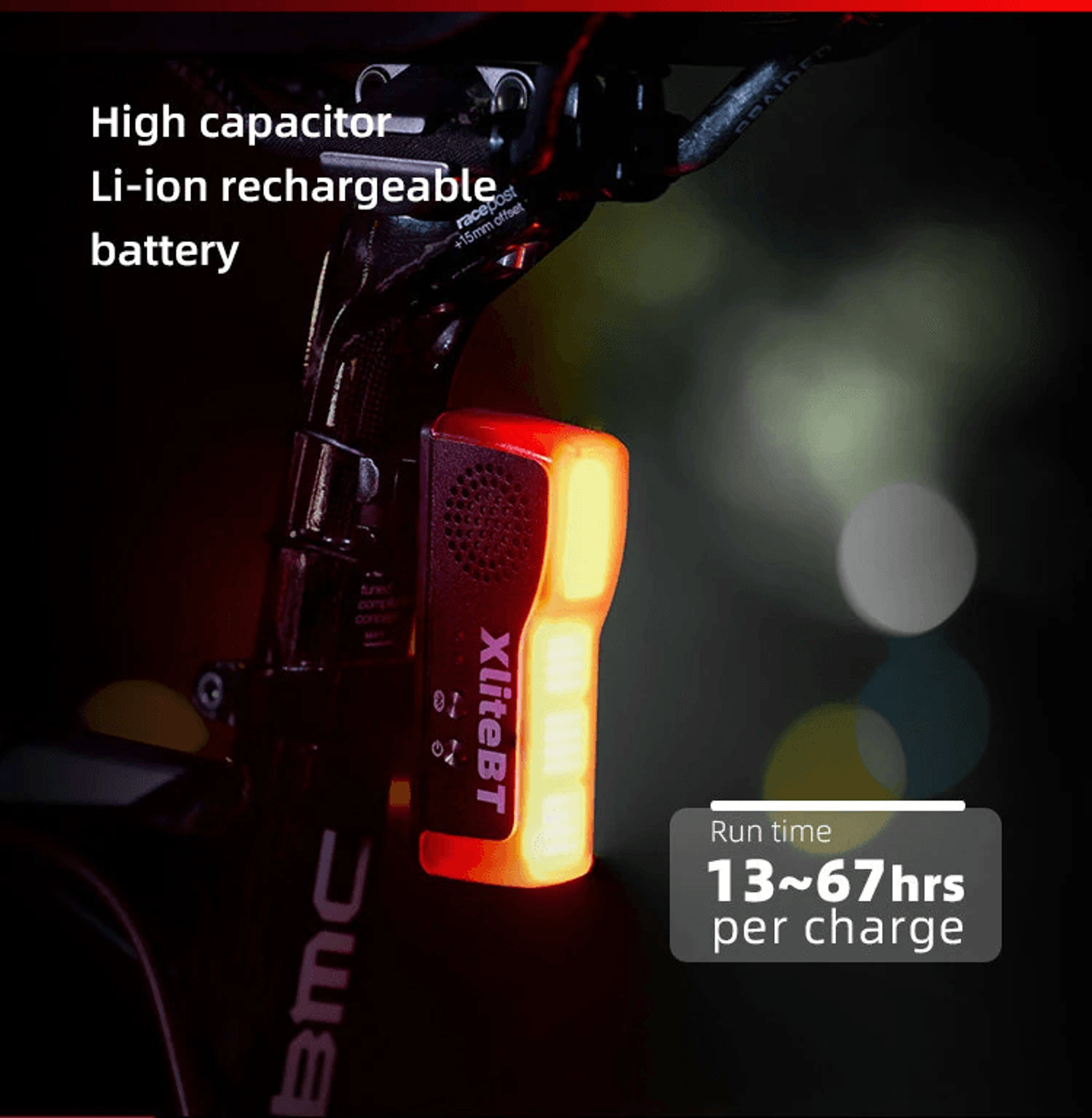 Smart Brake Sensing Bicycle Taillight With Anti Theft Alarm And Type C Charging 1