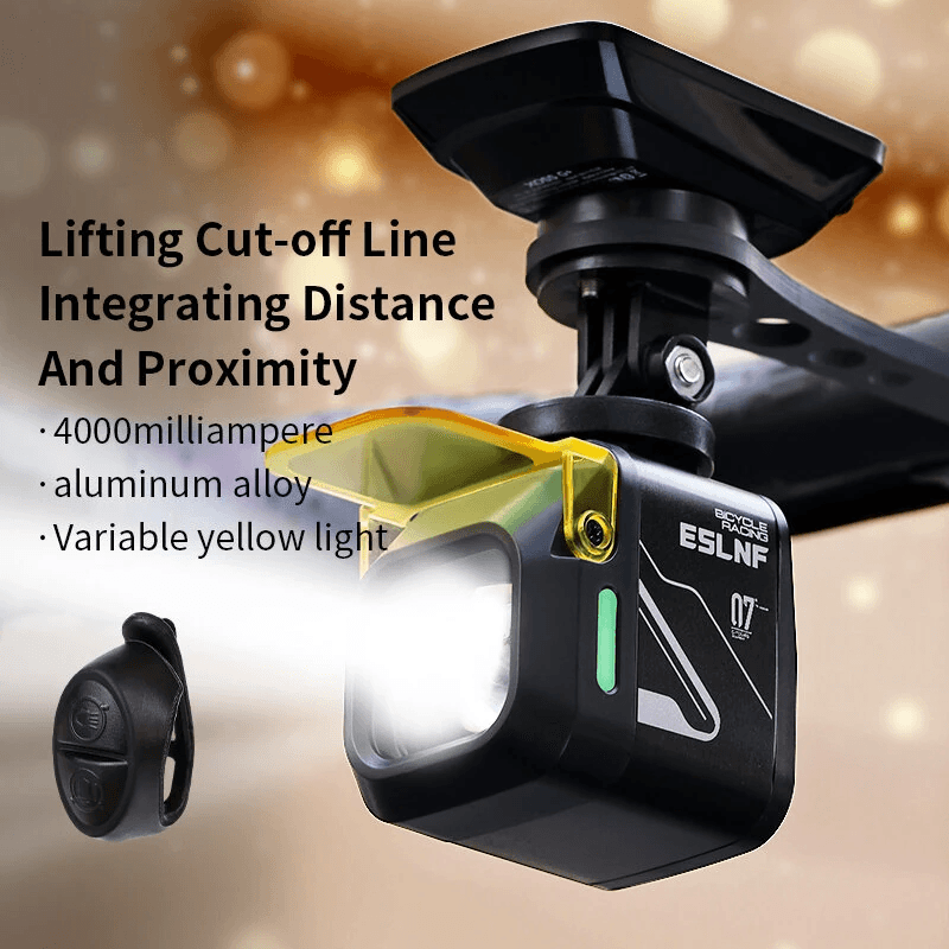 Rechargeable Bicycle Headlight With Wired Remote And High Low Beam 4