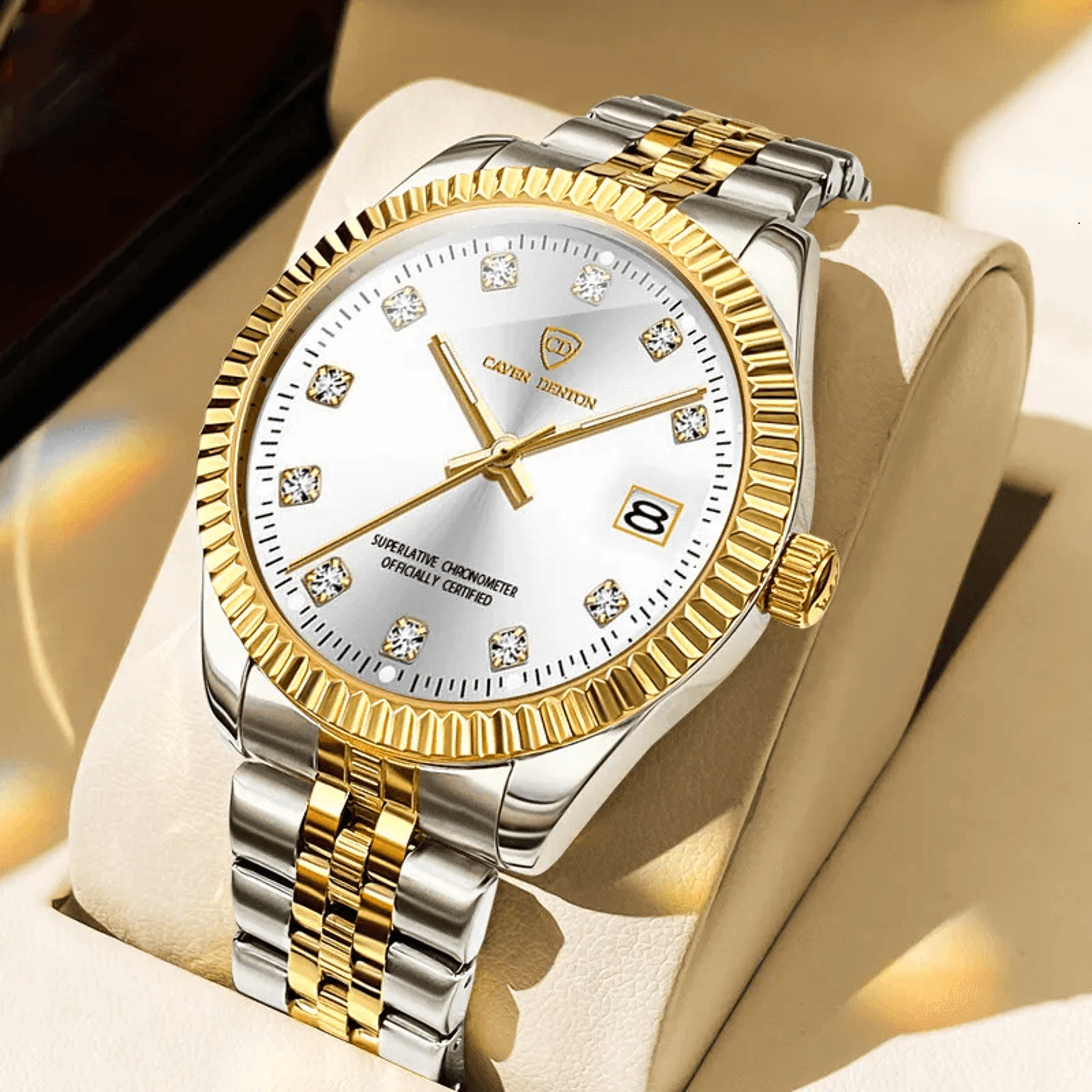 Mens Quartz Wristwatch With Luminous Hands And Date Display 2