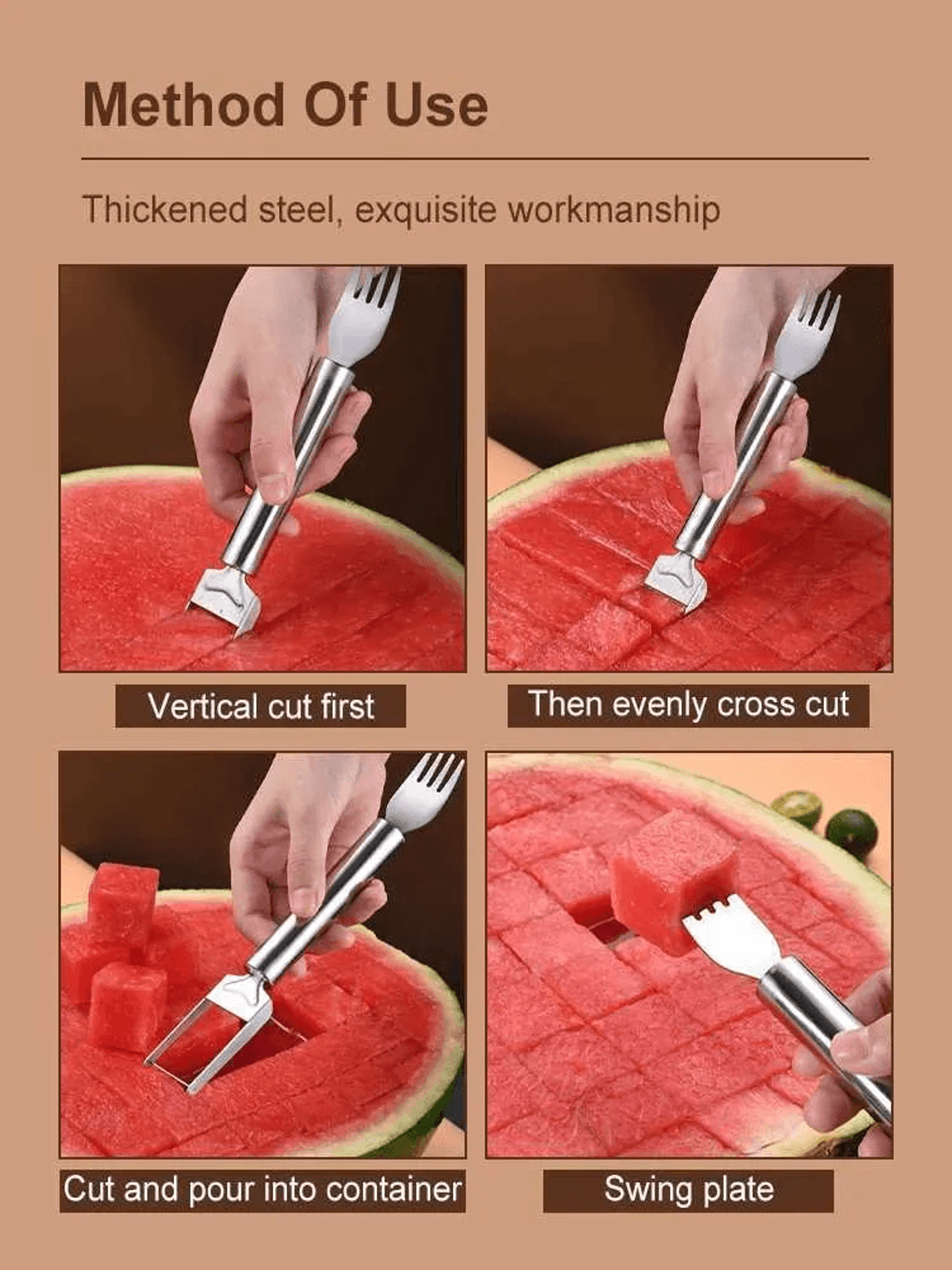 Stainless Steel Windmill Watermelon Cutter And Fruit Slicer For Salads 2