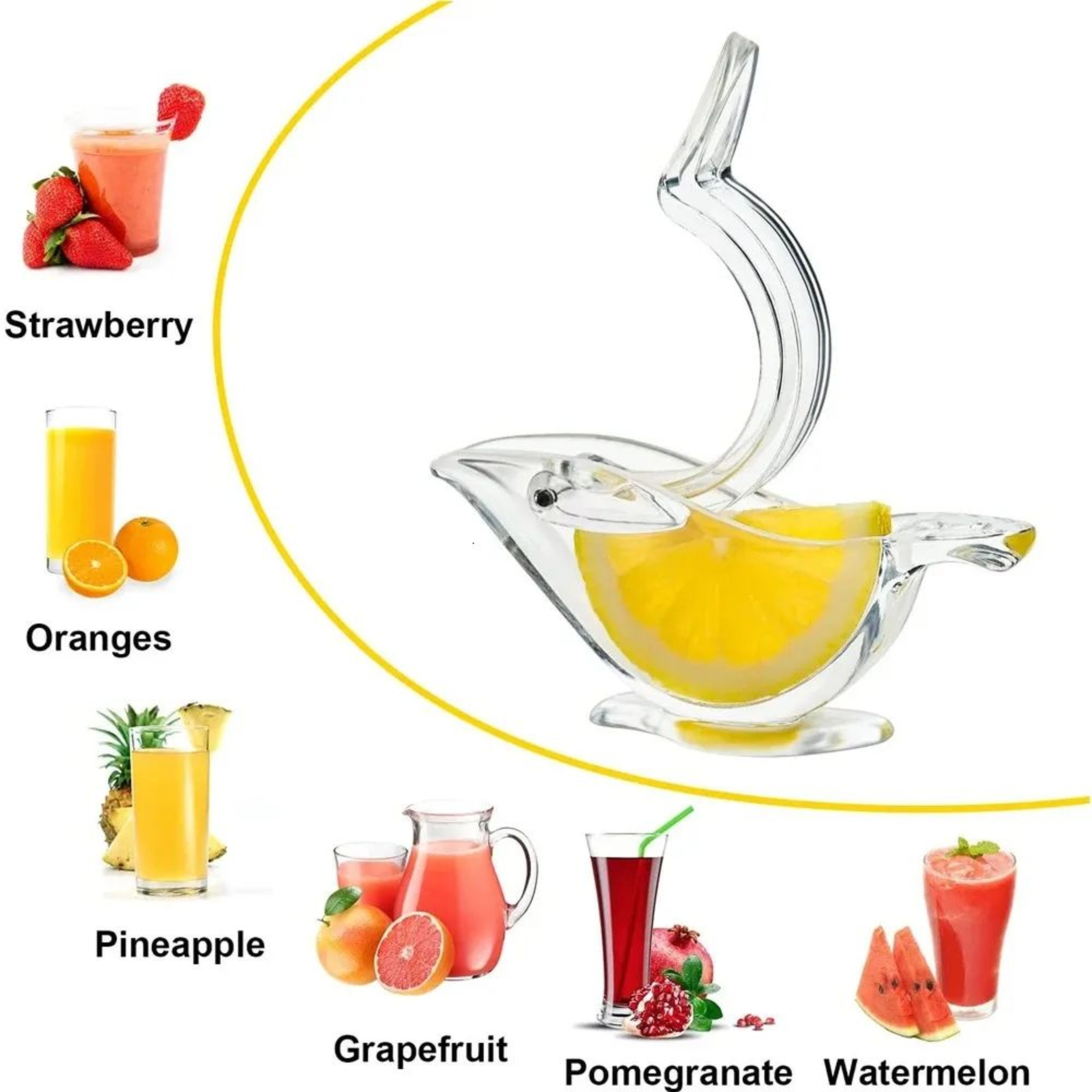 Manual Lemon Squeezer Bird Shaped Acrylic Citrus Juicer For Lemons And Limes 4