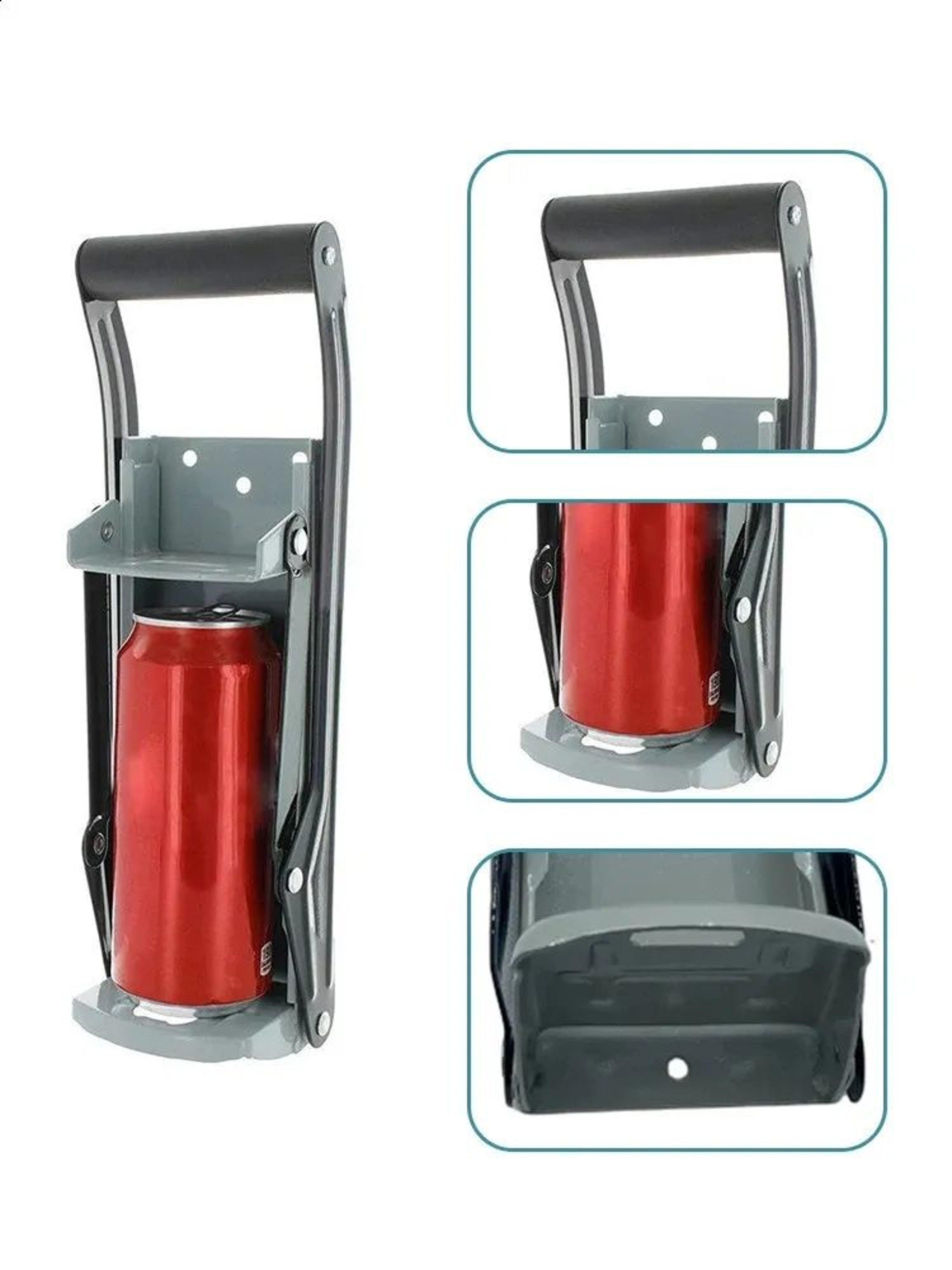 Wall Mounted Can Crusher For Aluminum Cans And Recycling Bin Organization 2