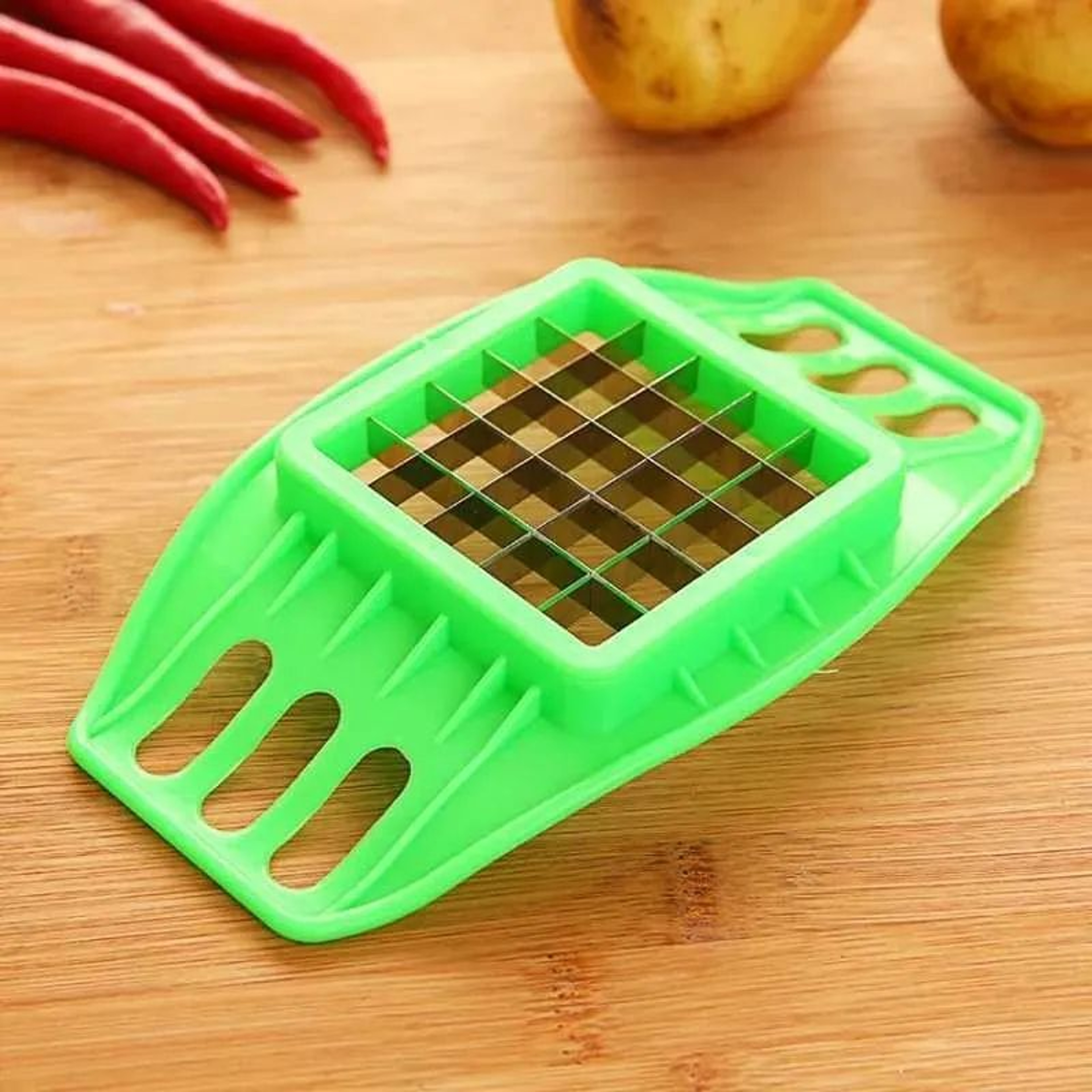 Stainless Steel Potato Slicer And Vegetable Cutter With 3