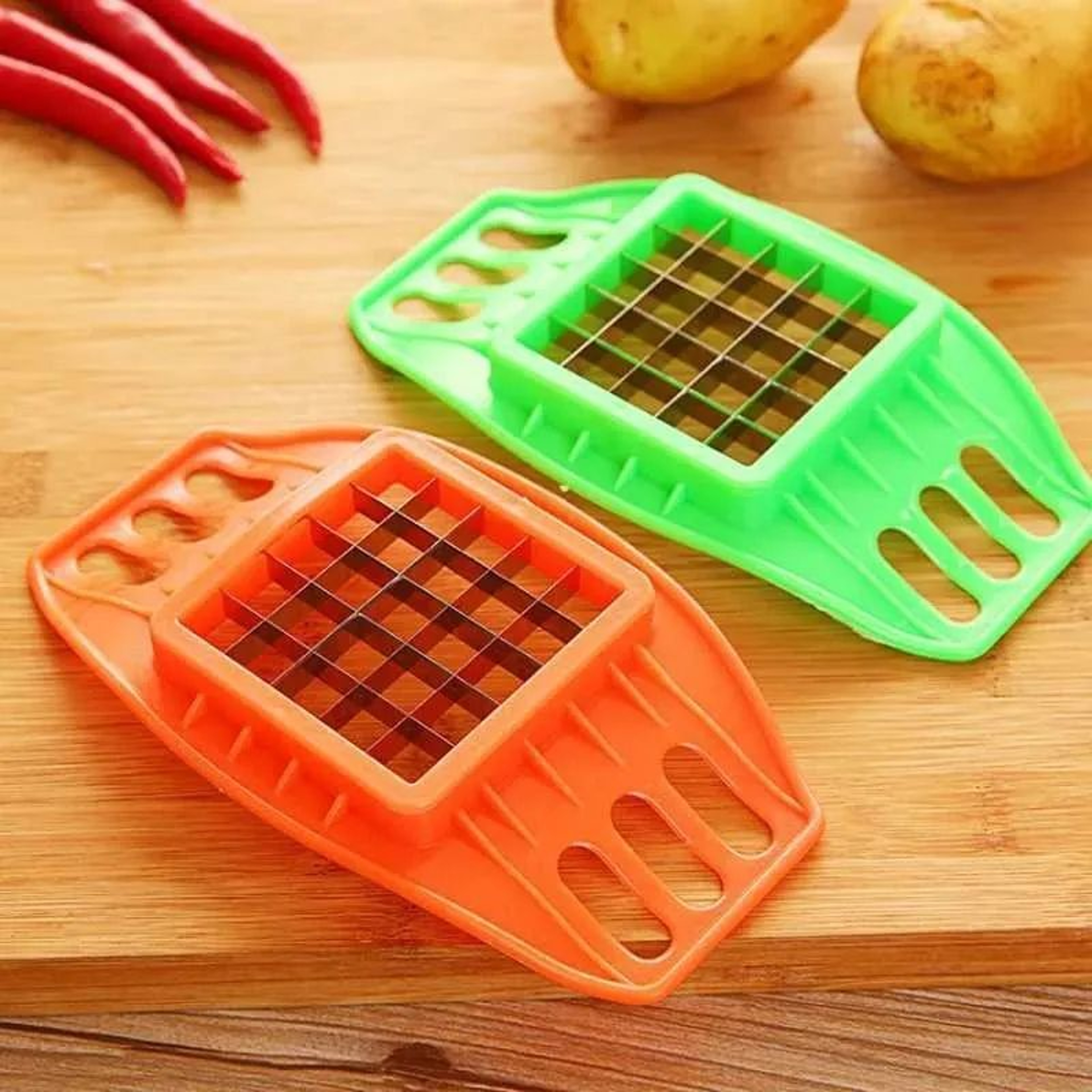 Stainless Steel Potato Slicer And Vegetable Cutter With 2