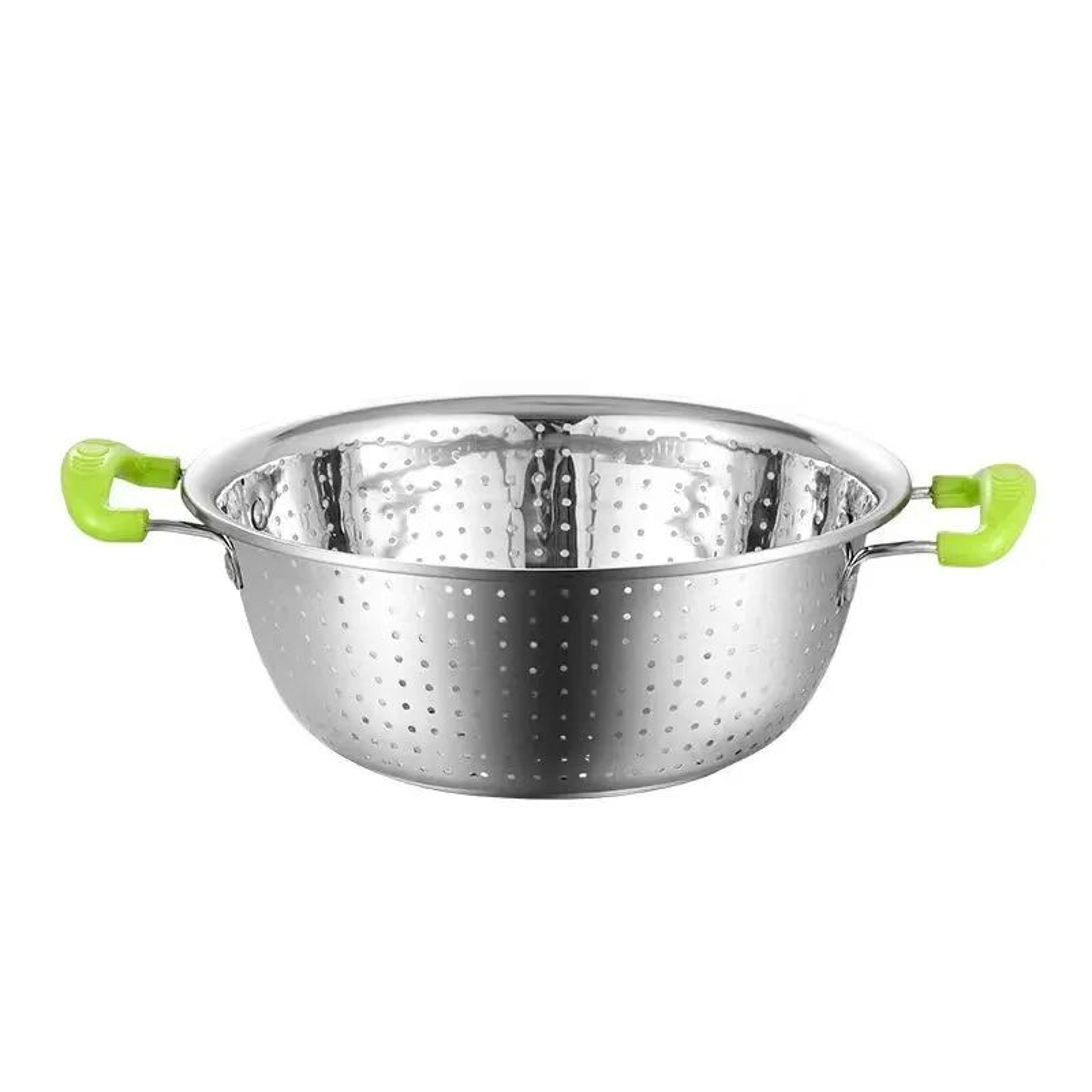 Stainless Steel Fruit Basket With Double Plastic Handles For Kitchen Countertop 0