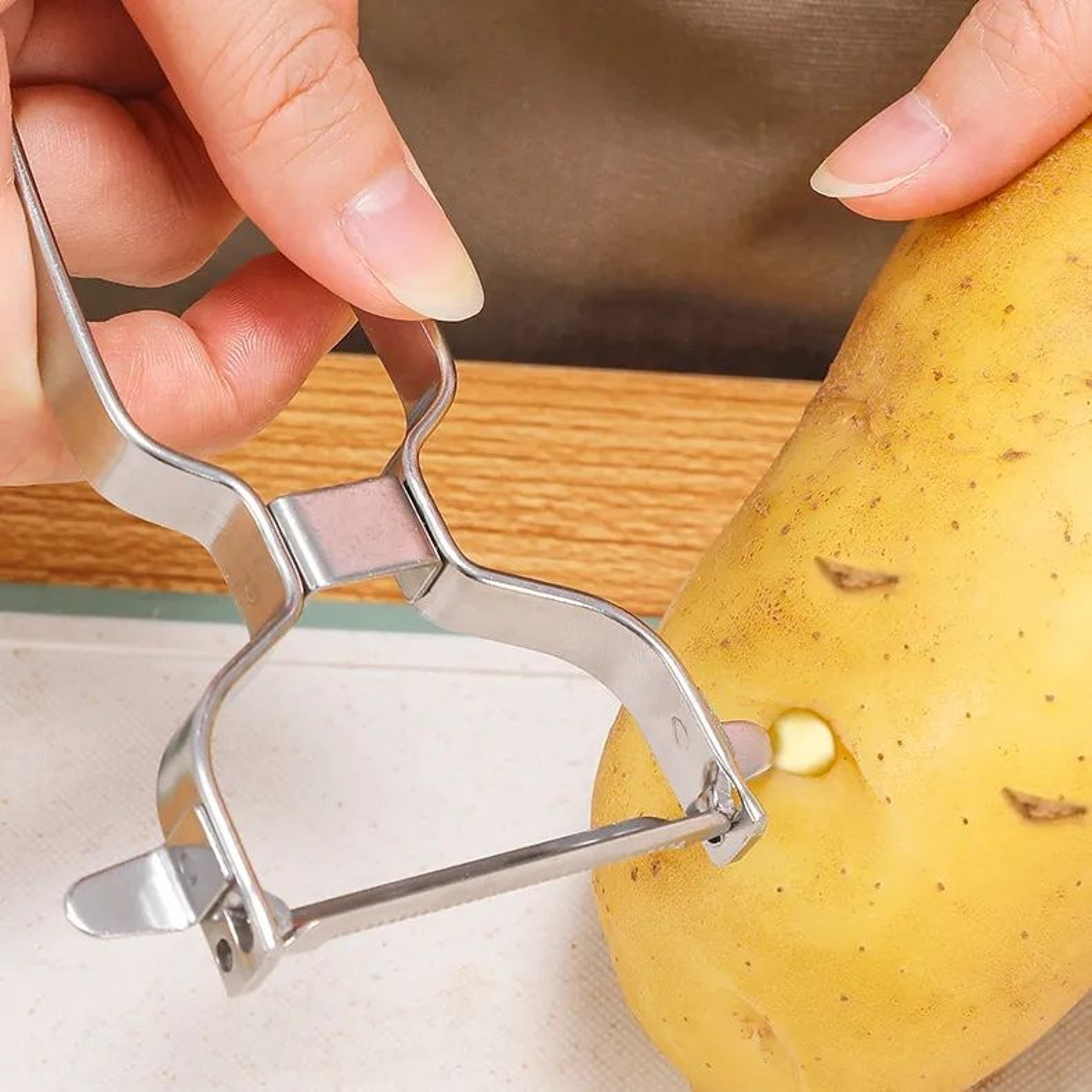 Stainless Steel Vegetable Peeler Knife For Fruits And Potatoes With Manual Cutting Design 5
