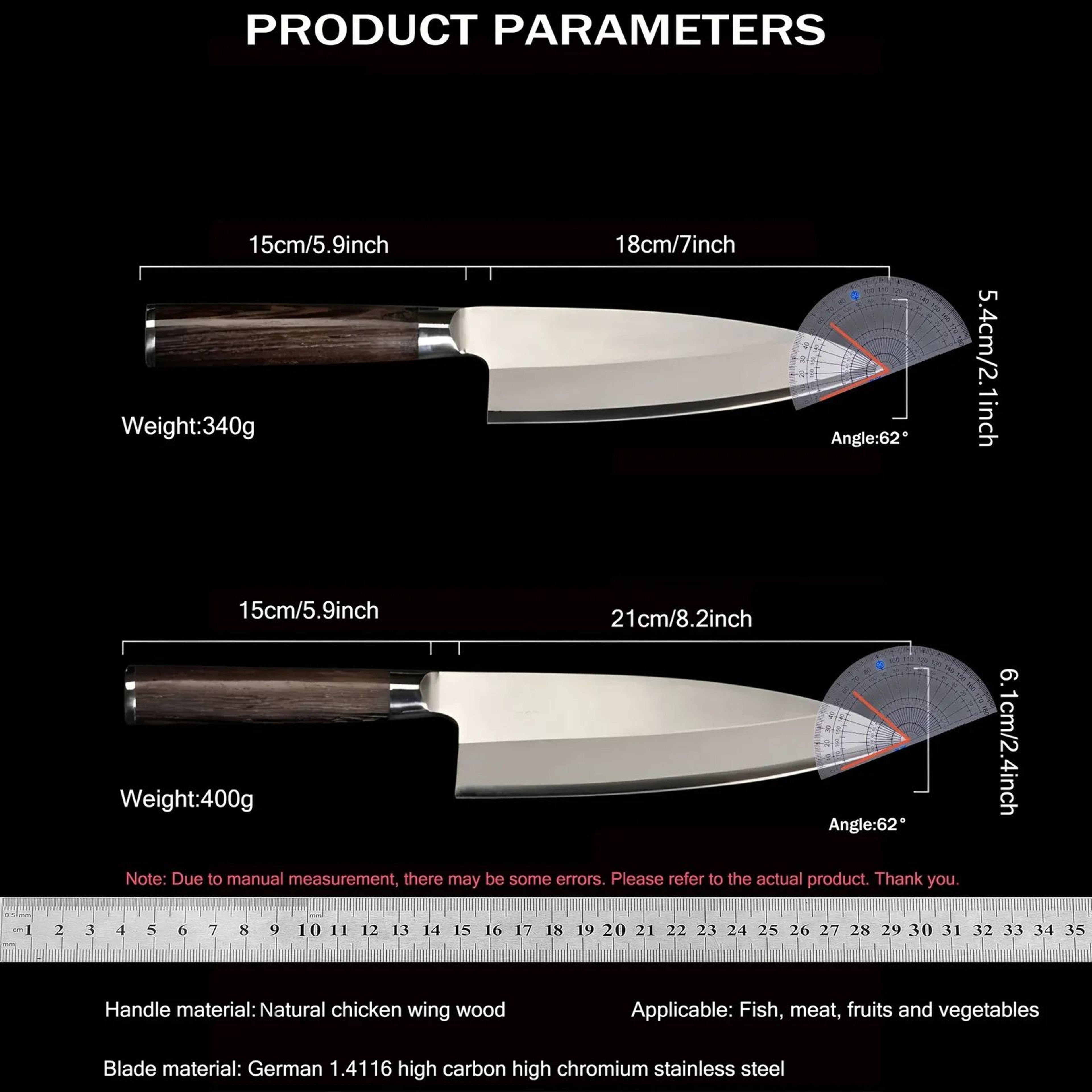 Salmon Sashimi Knife With Sharp Stainless Steel Blade And Ergonomic Handle 4