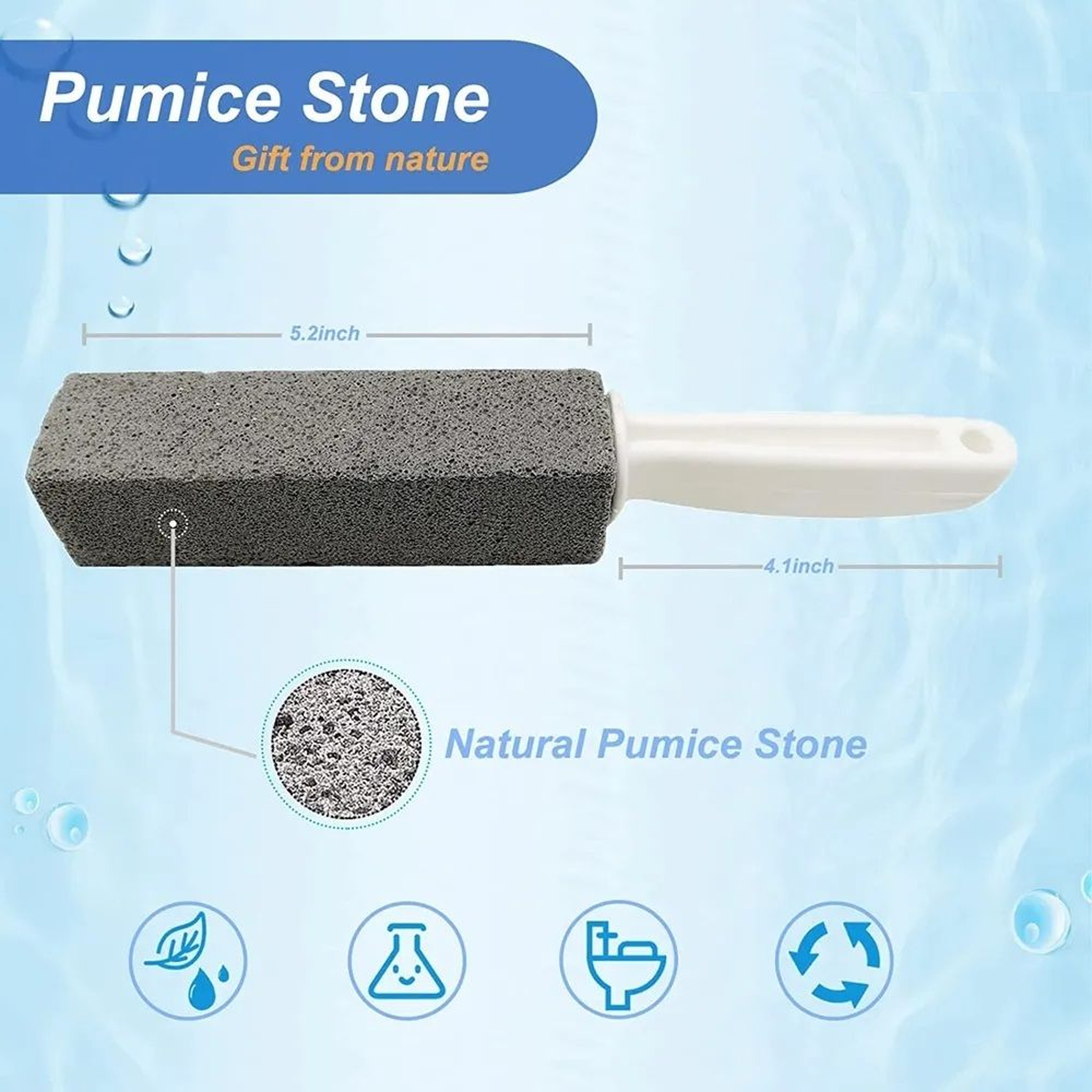 Pumice Cleaning Stone With Handle For Toilet Bowl Stains And Grill Cleaning 4
