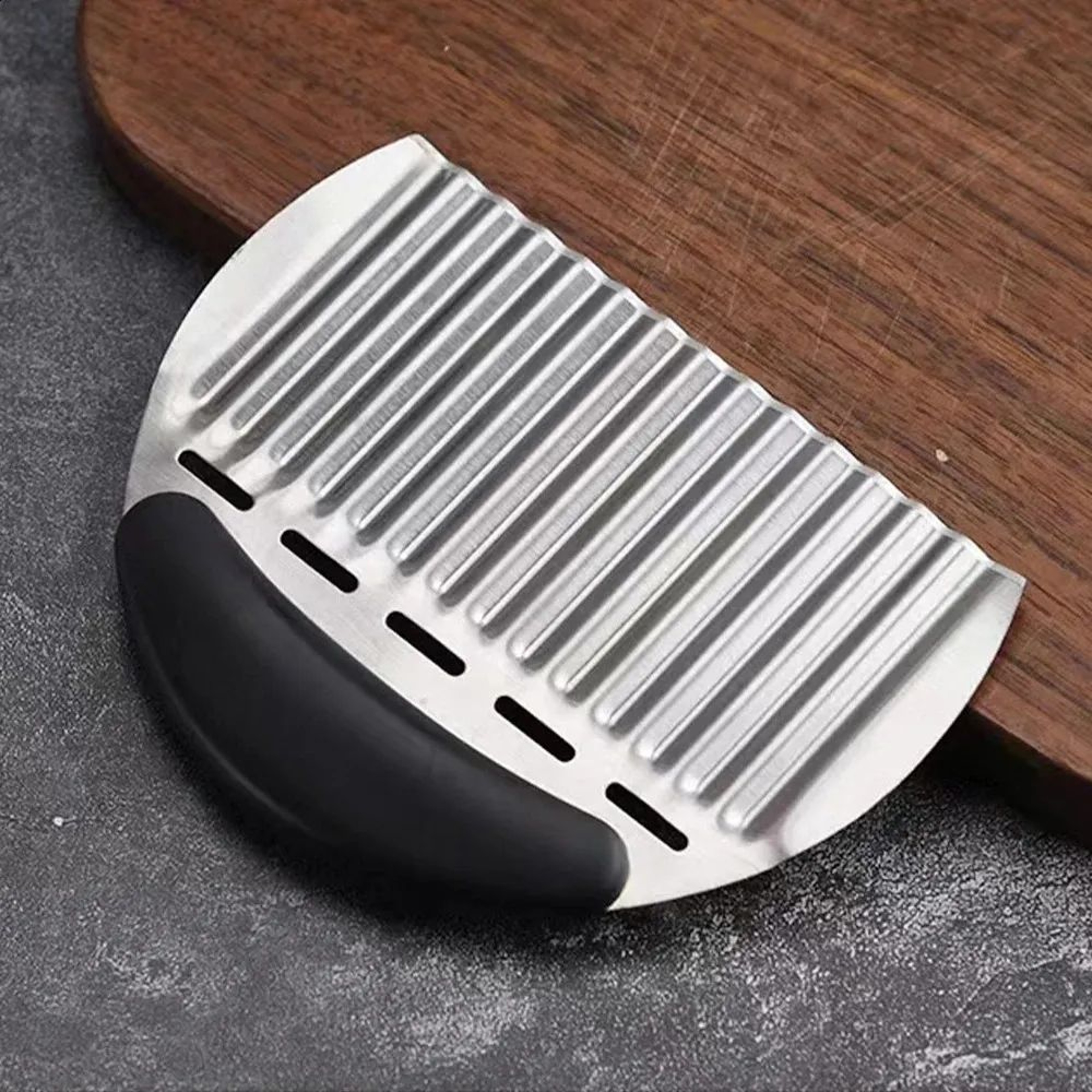 Stainless Steel Crinkle Cutter Knife For Potatoes And Vegetables With Wavy Blade 4