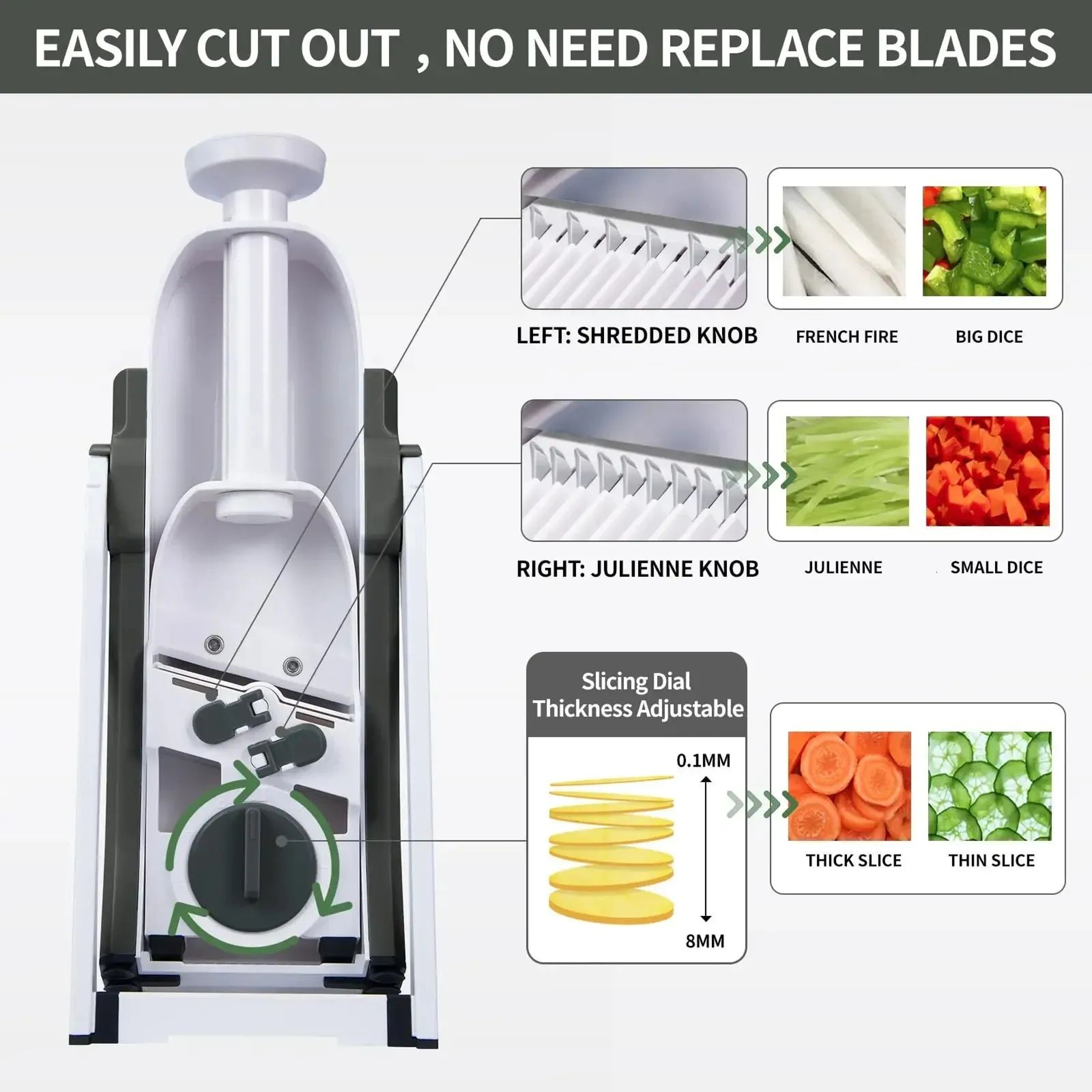 Manual Vegetable Chopper And Mandoline Slicer With Container 2
