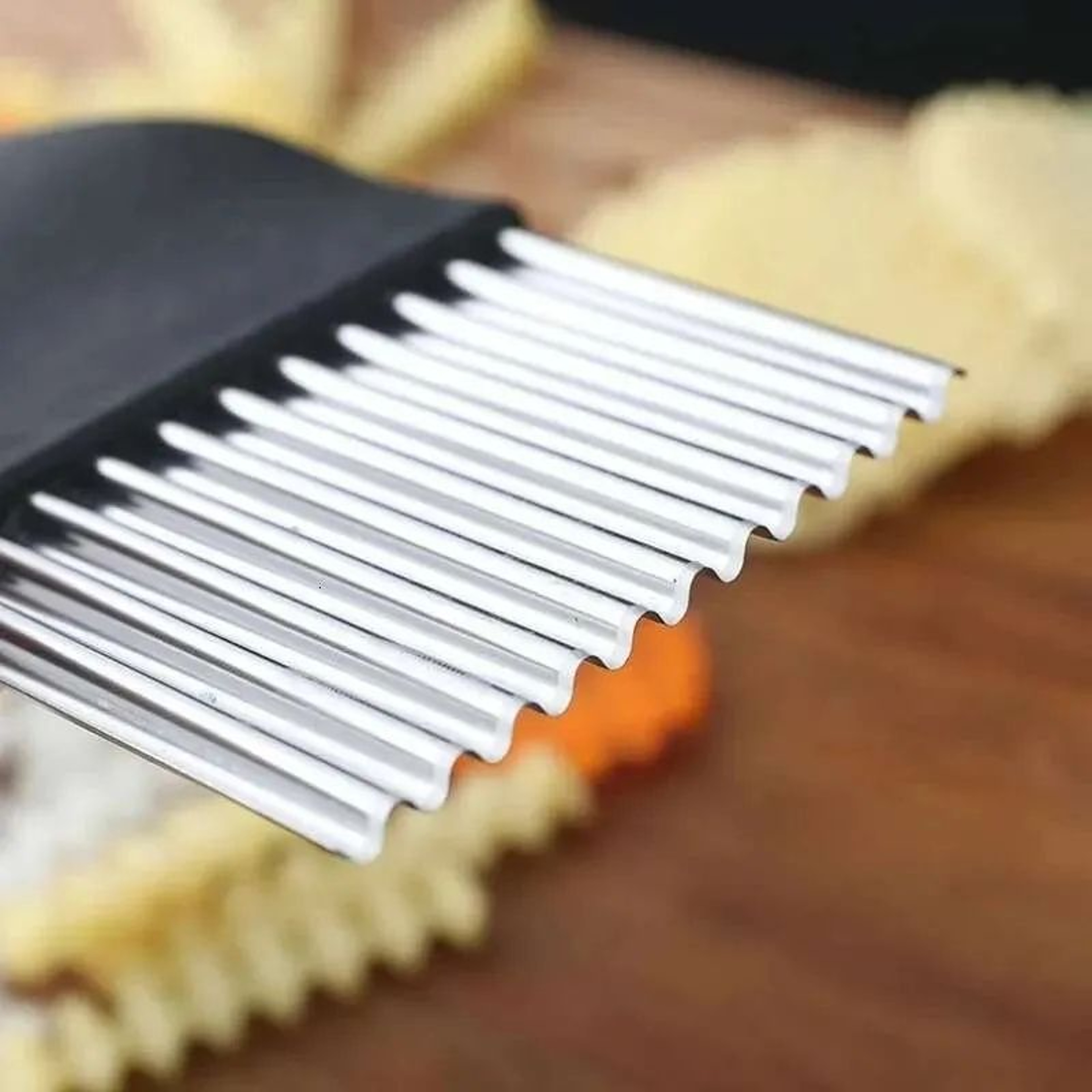 Stainless Steel Crinkle Cutter Wavy Potato Slicer For Vegetables Fruits And Dough 4