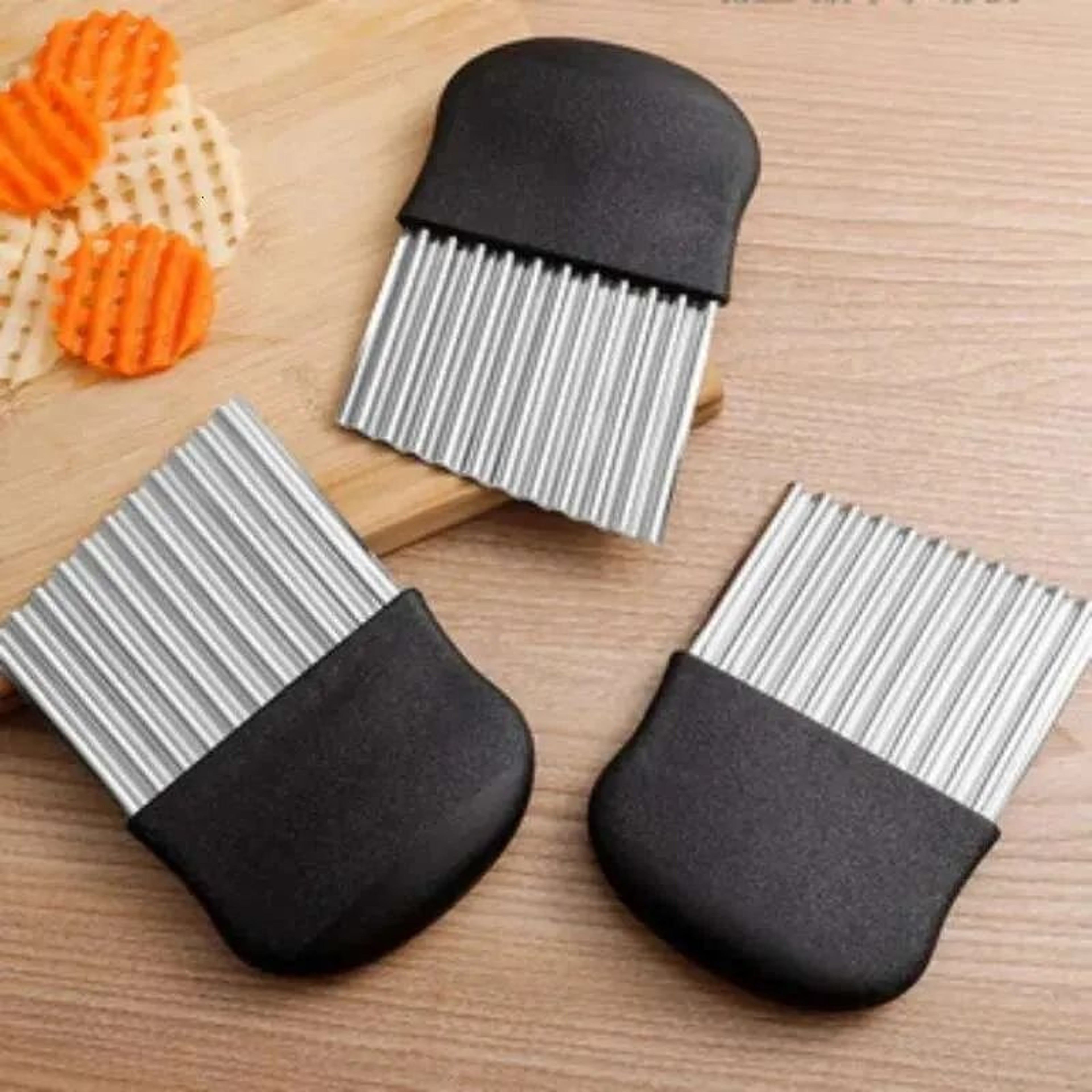 Stainless Steel Crinkle Cutter Wavy Potato Slicer For Vegetables Fruits And Dough 2