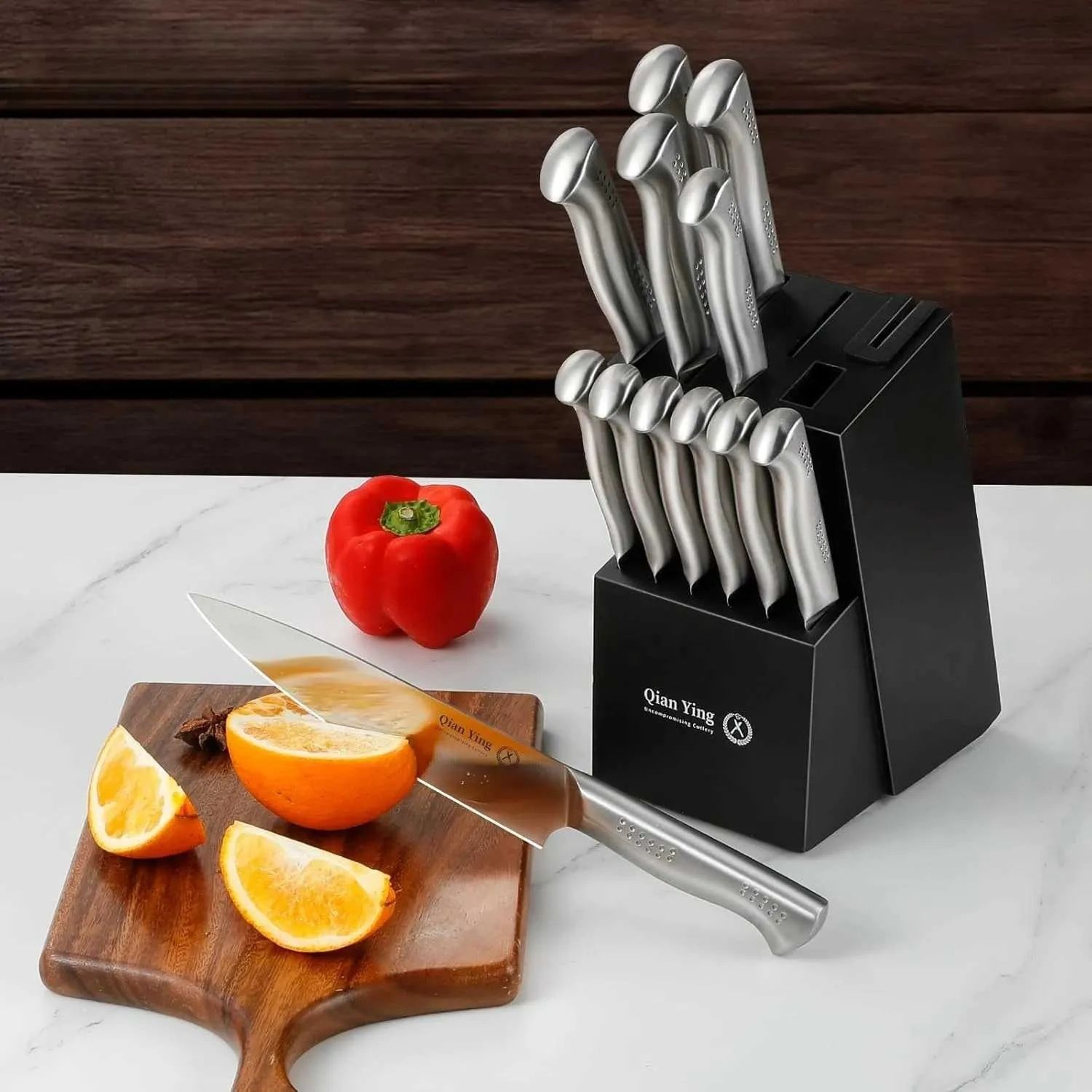 Kitchen Knife Set With Holder For Chopping And Slicing 1