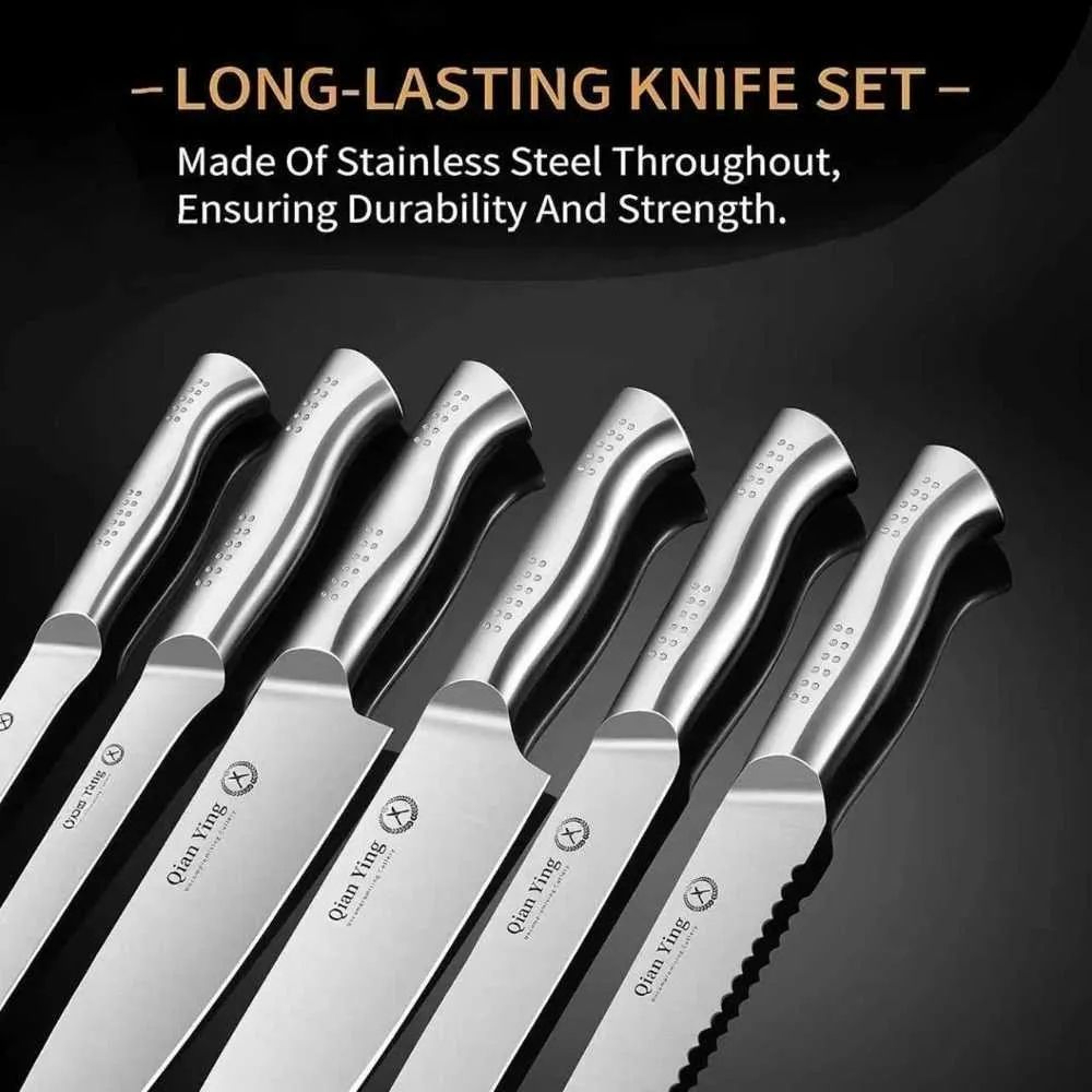 Kitchen Knife Set With Holder For Chopping And Slicing 3