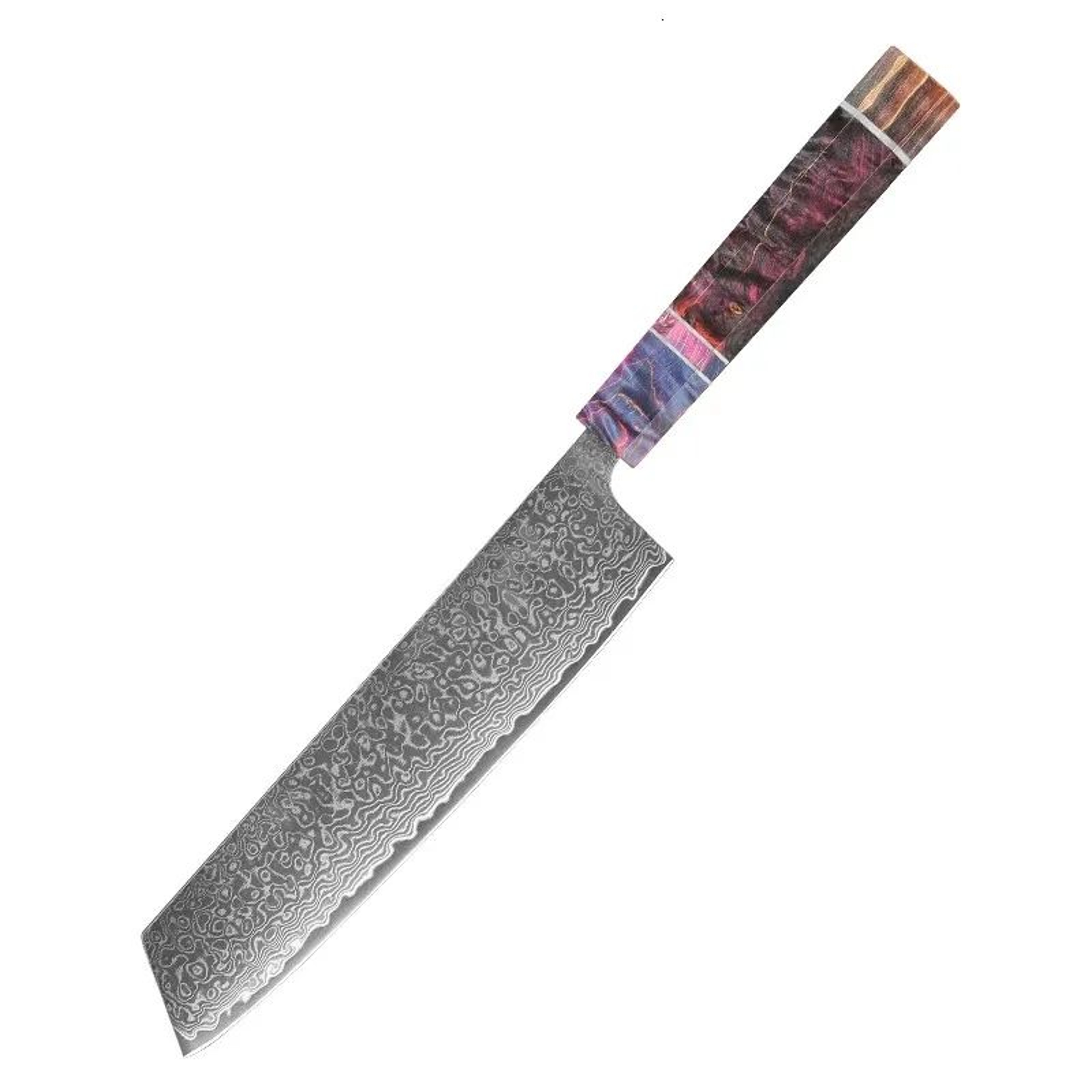 Damascus Steel Kitchen Knife Set With Wood Handles Japanese Chef Knives 8