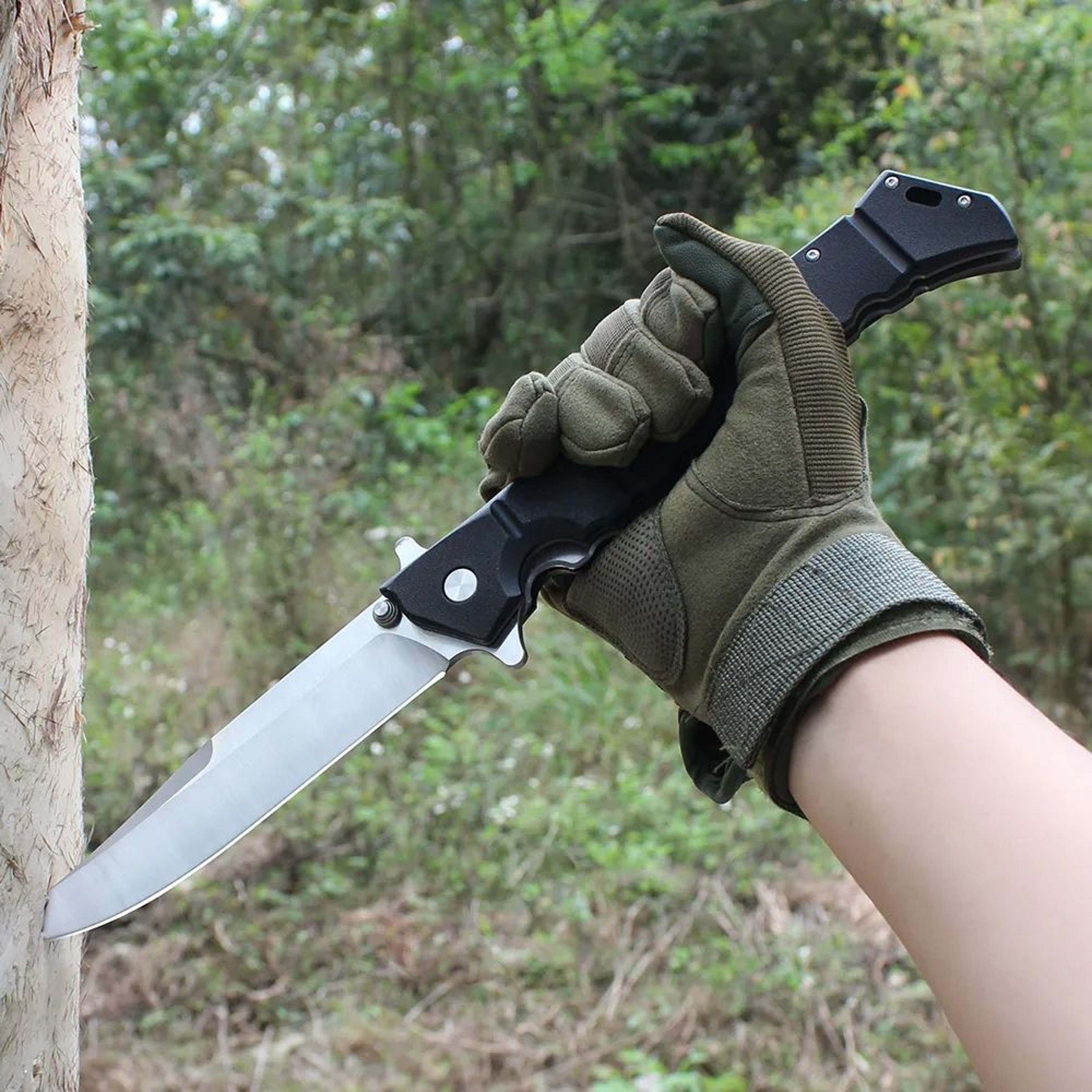 Stainless Steel Folding Camping Knife With Locking Blade And Nylon Fiber Handle 1