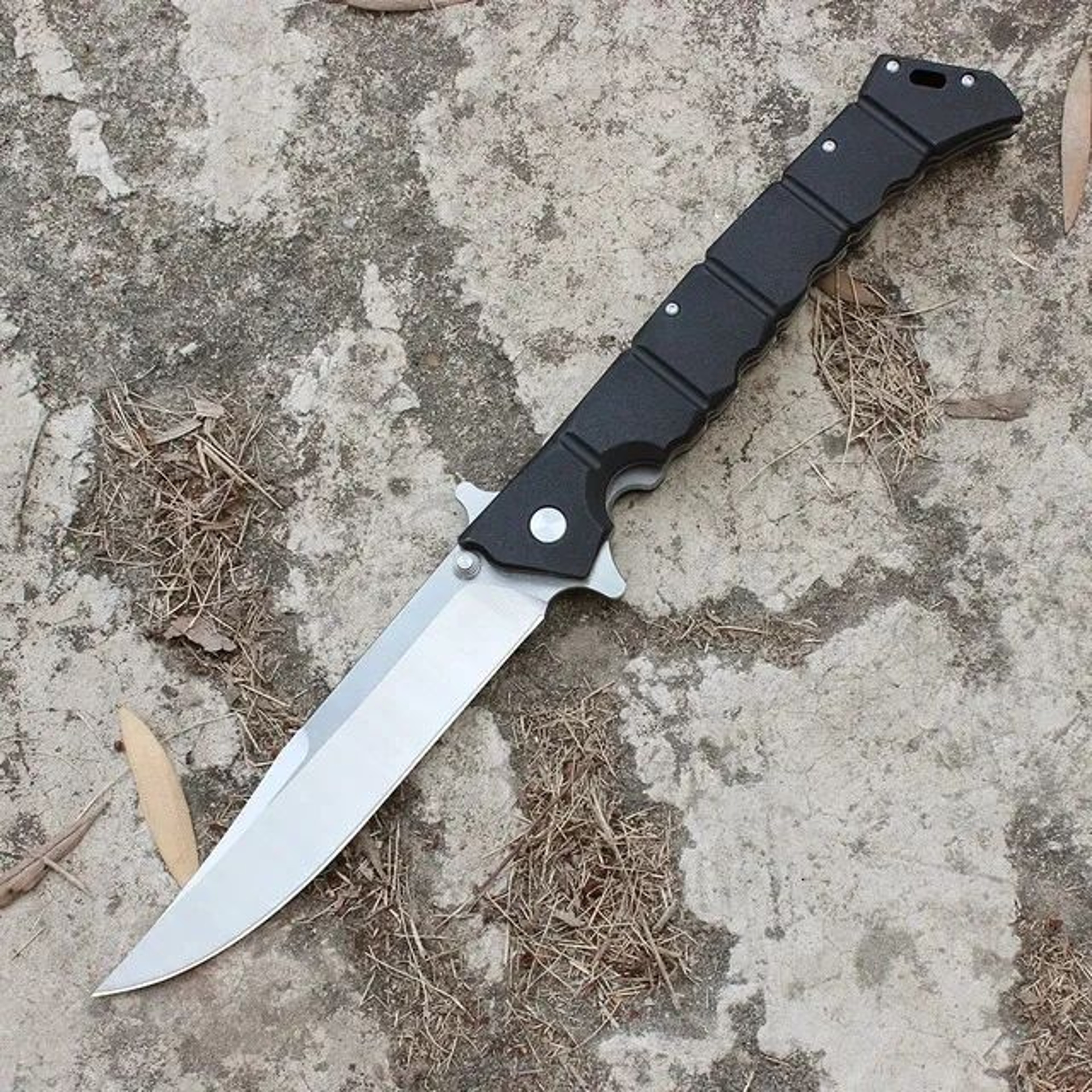 Stainless Steel Folding Camping Knife With Locking Blade And Nylon Fiber Handle 0