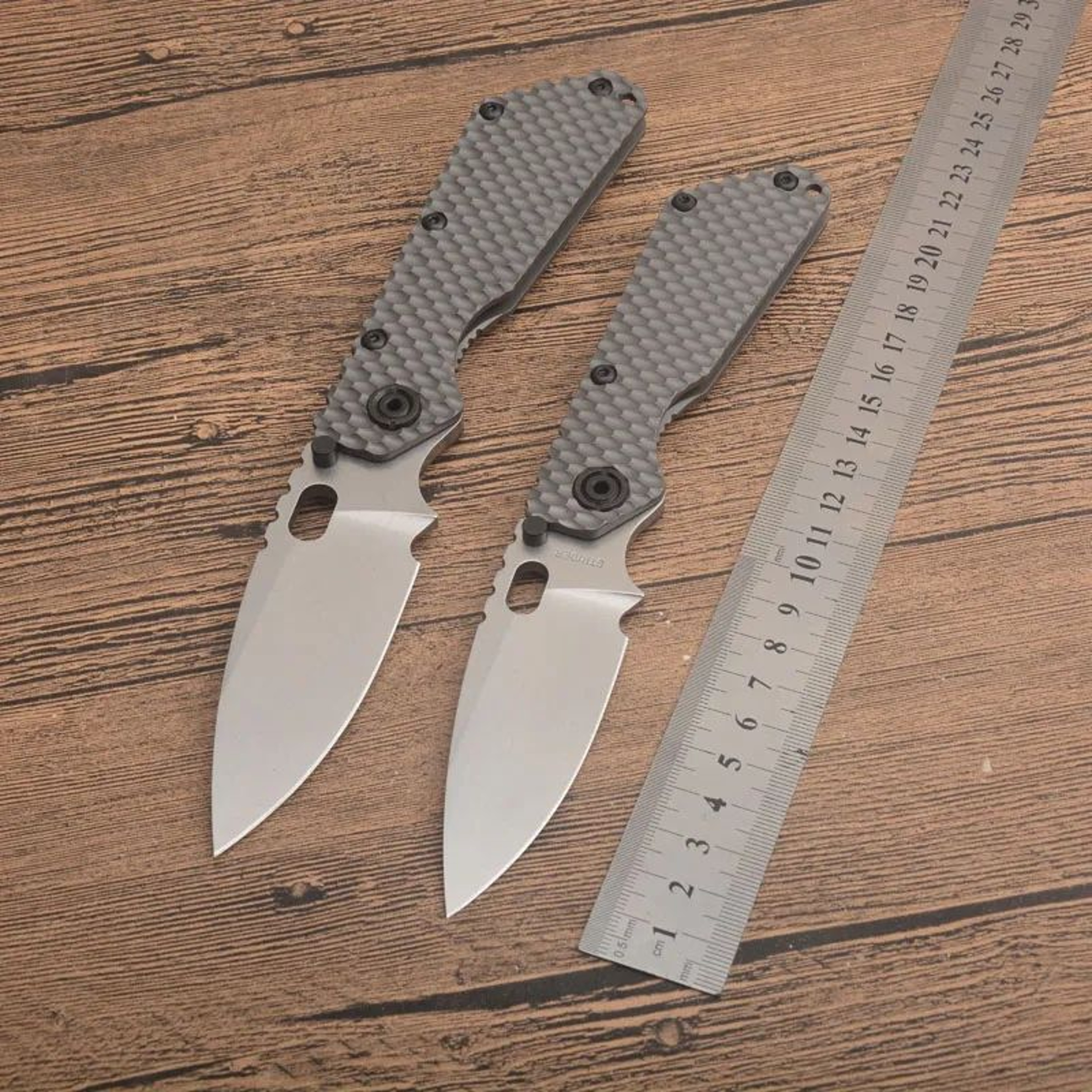 Steel Folding Pocket Knife With Titanium Alloy Handle And Stonewashed Blade 5