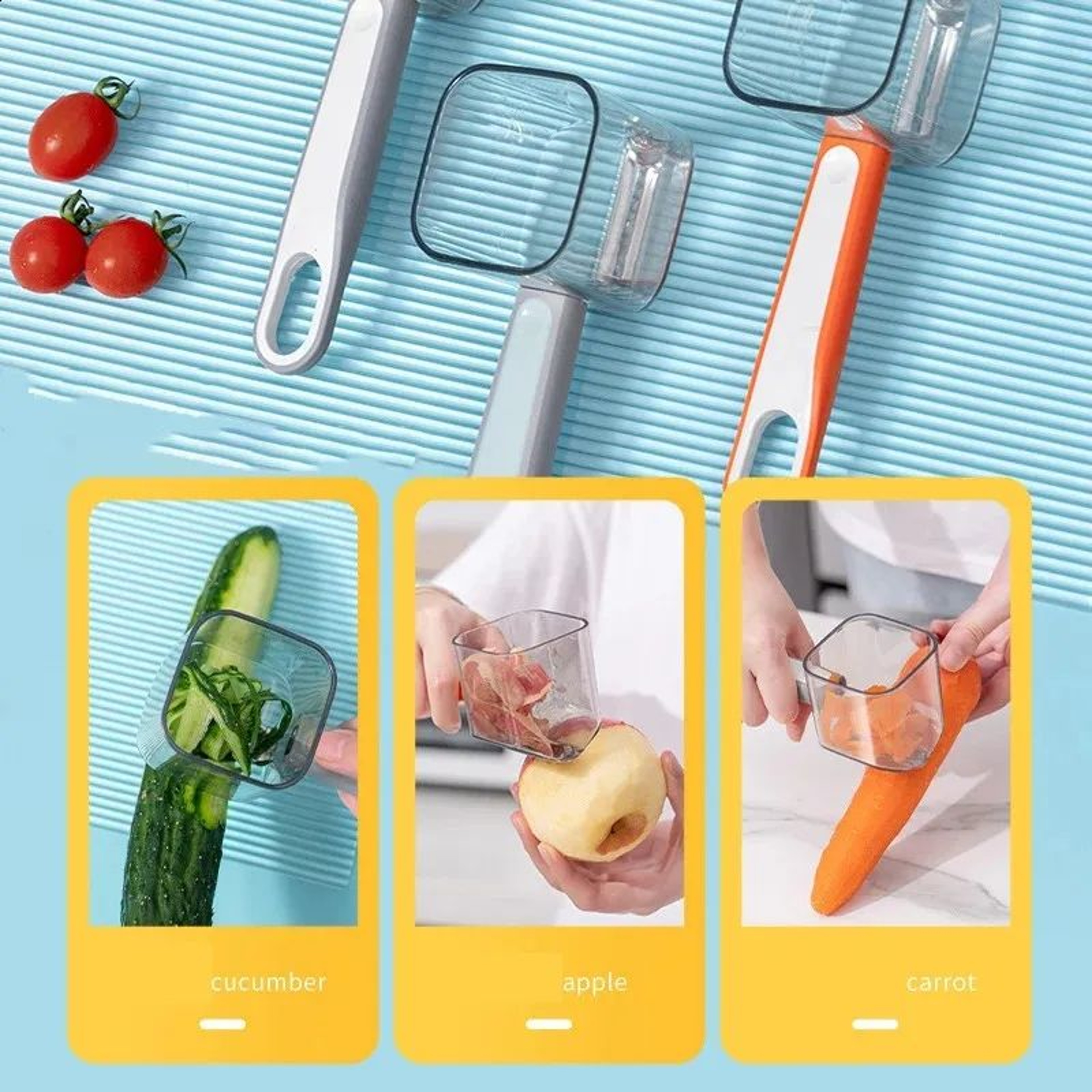 Stainless Steel Vegetable Peeler With Container For Potatoes Carrots And Fruits 3