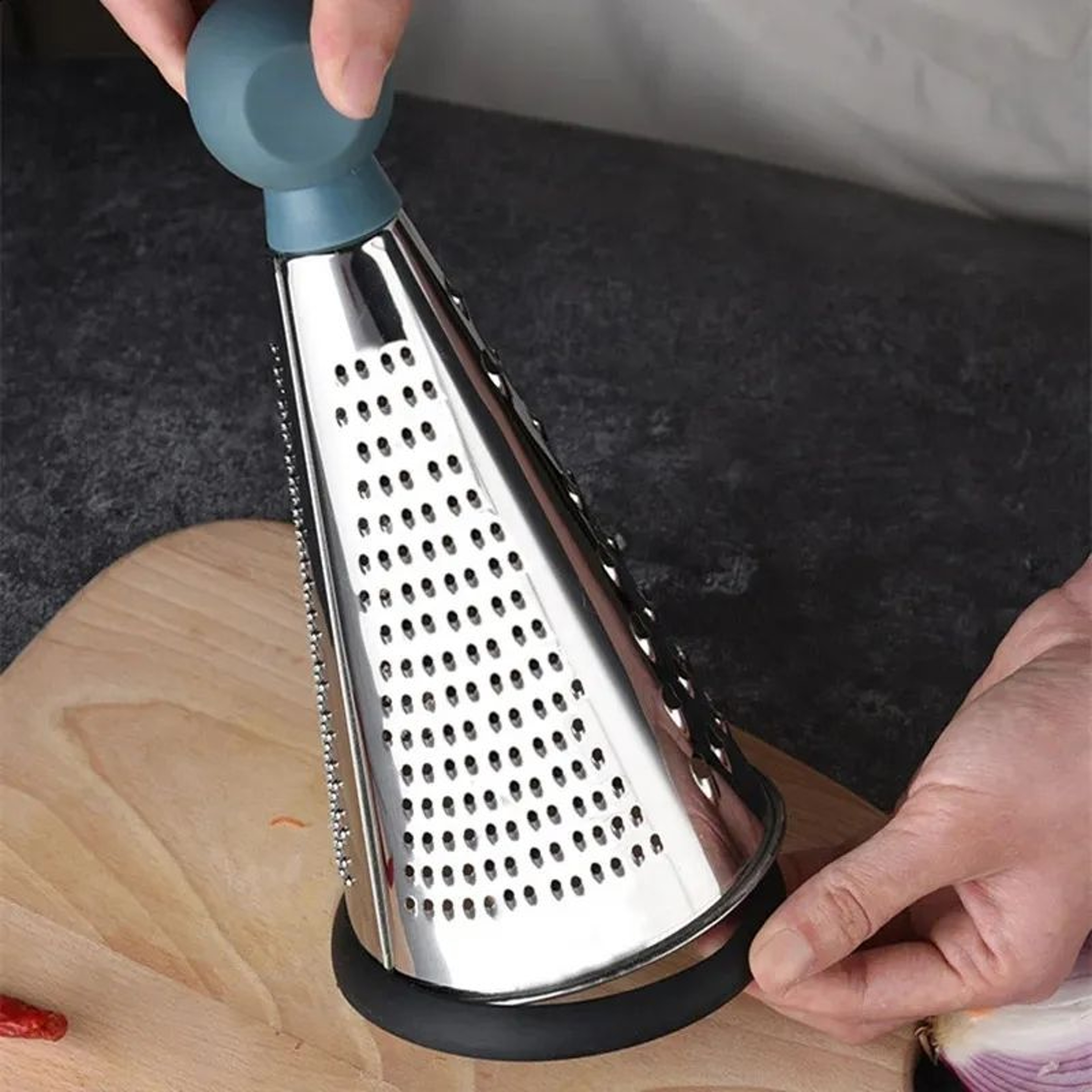Sided Stainless Steel Grater For Vegetables And Garlic With Comfortable Handle 4