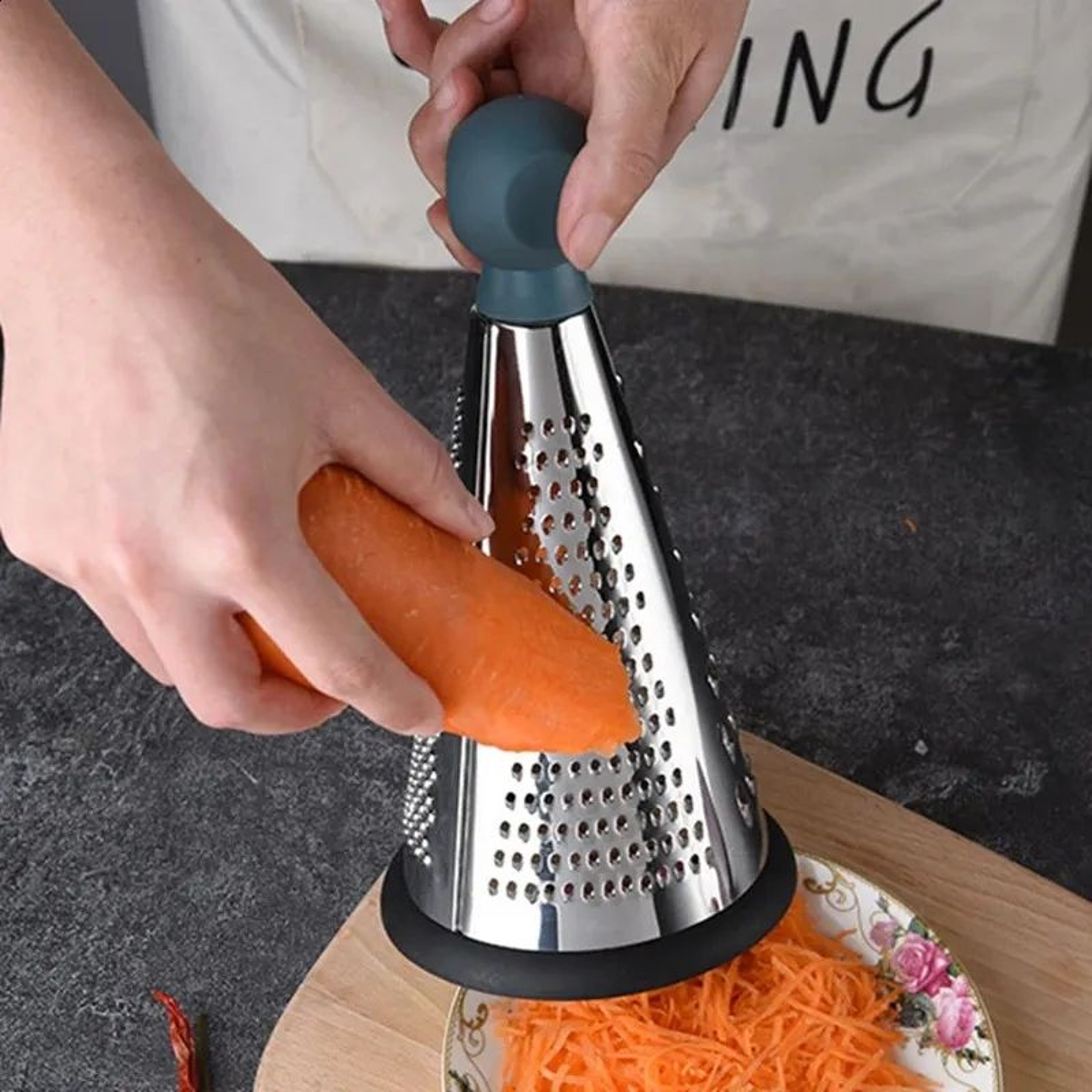 Sided Stainless Steel Grater For Vegetables And Garlic With Comfortable Handle 0
