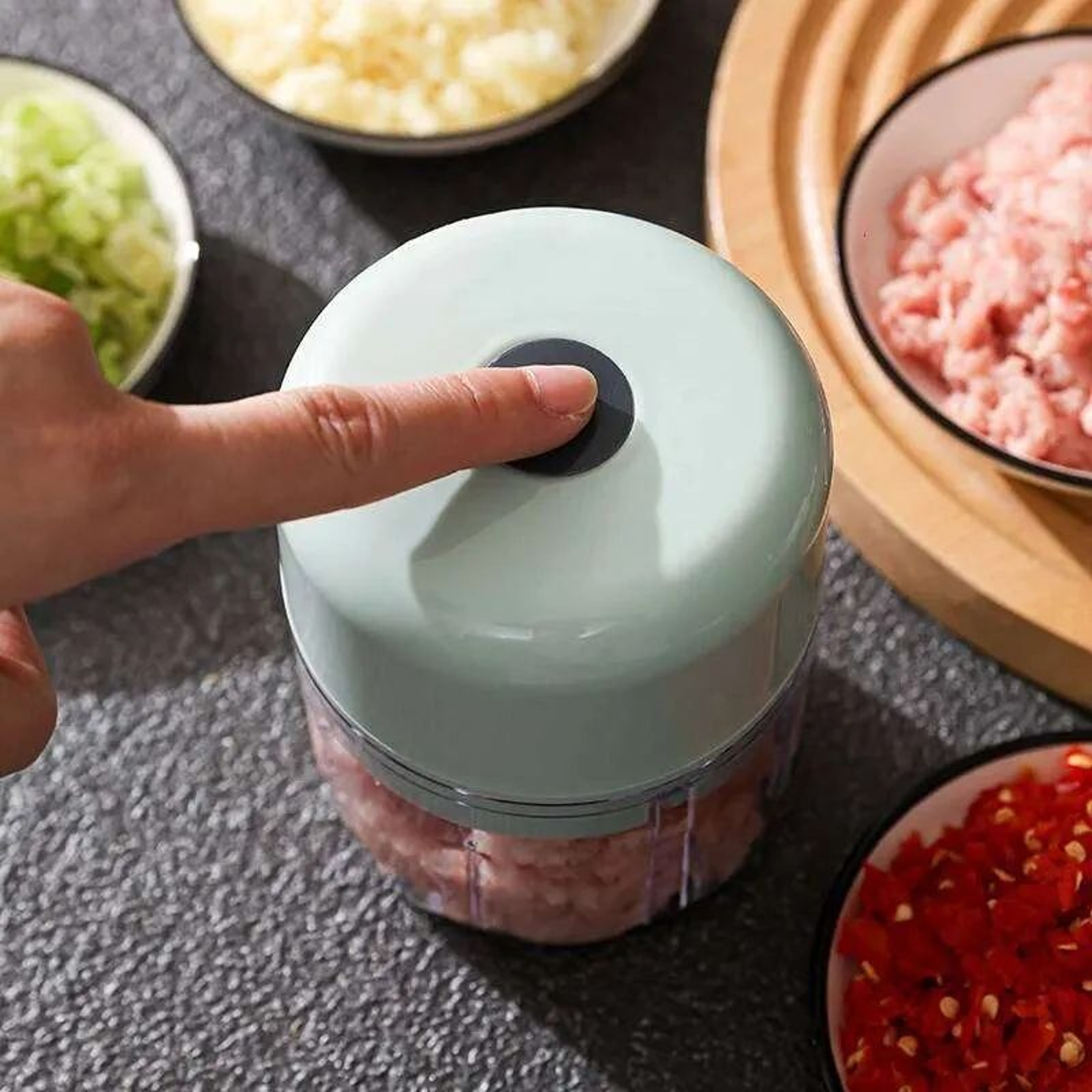 Mini Electric Food Grinder USB Rechargeable Garlic And Vegetable Chopper 0