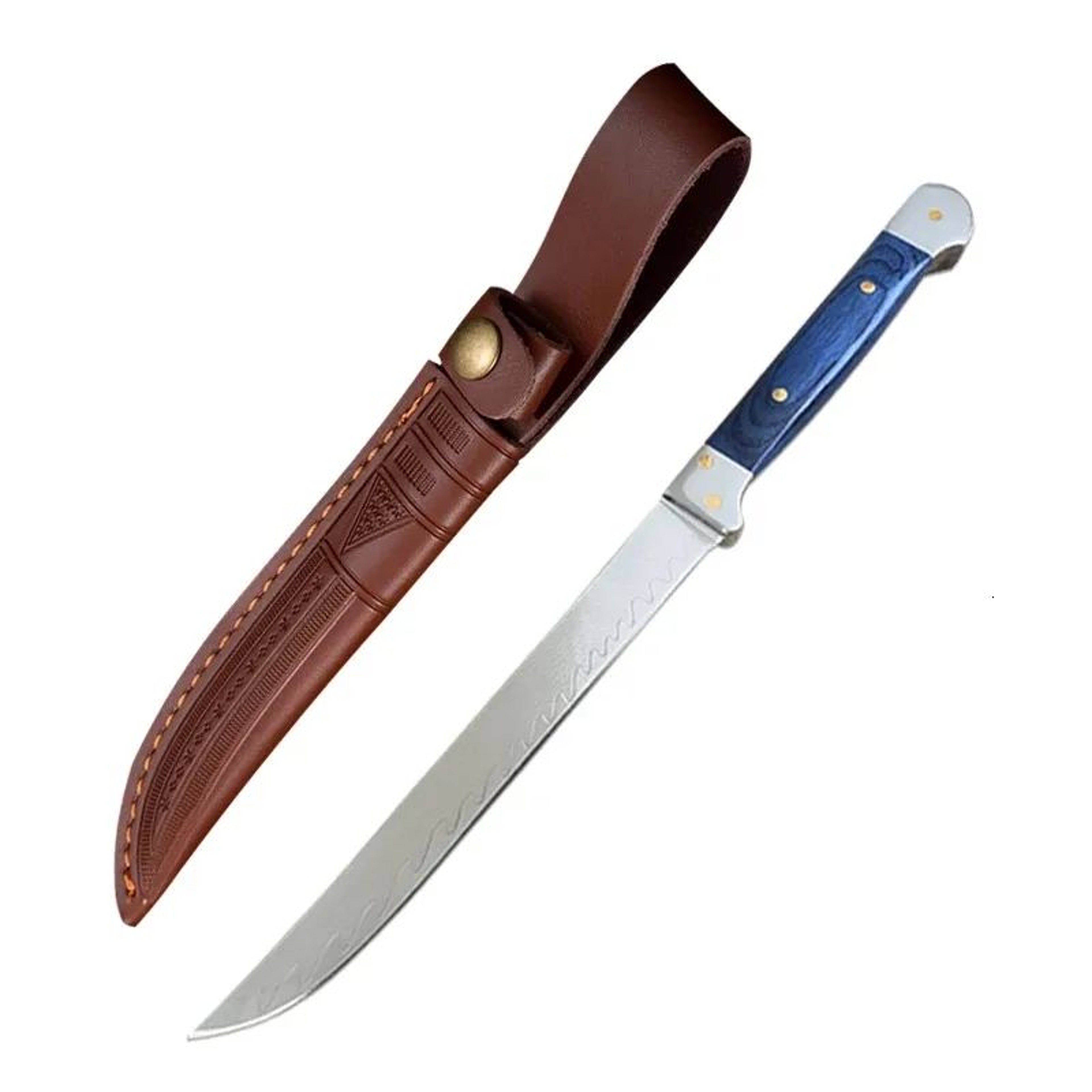 Damascus Steel Chef Knife With Wooden Handle For Meat Vegetables And Fruit 0