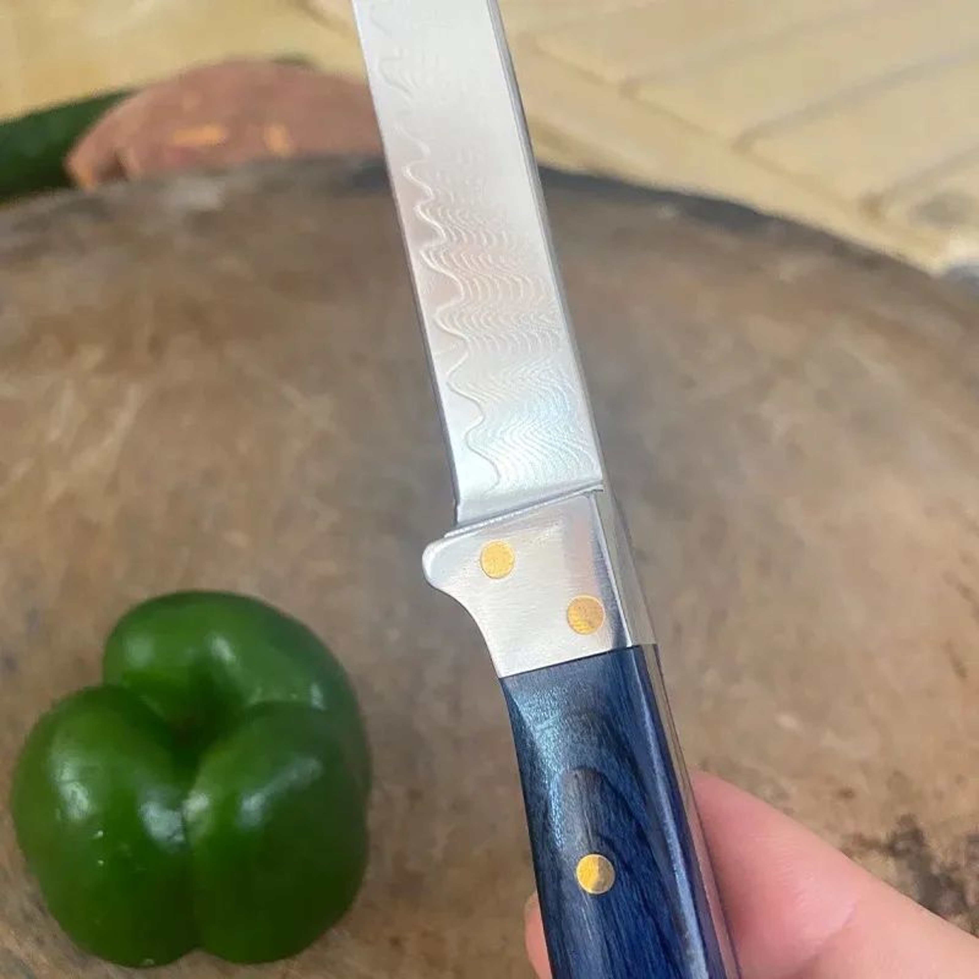 Damascus Steel Chef Knife With Wooden Handle For Meat Vegetables And Fruit 4