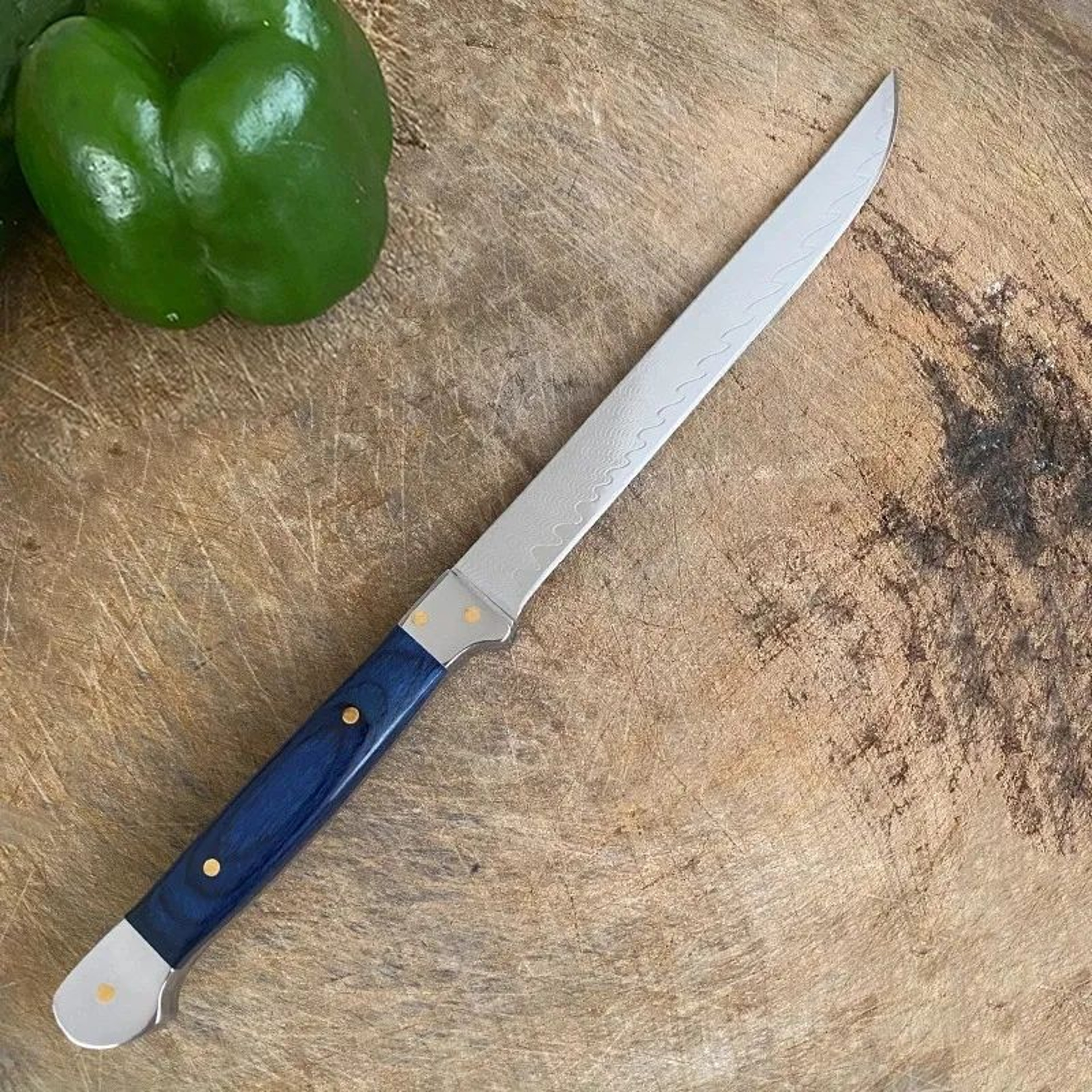 Damascus Steel Chef Knife With Wooden Handle For Meat Vegetables And Fruit 3
