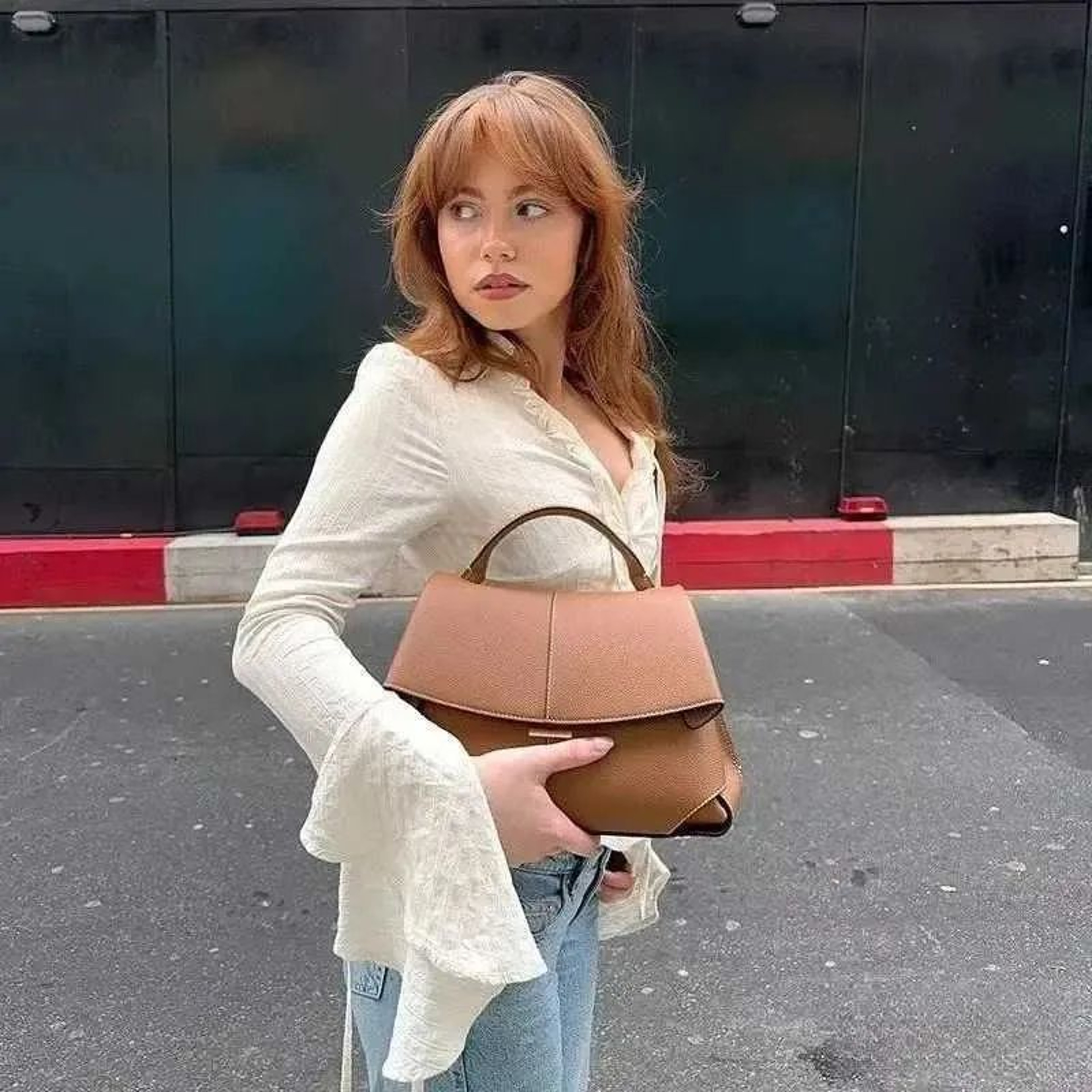 Pleated PU Leather Shoulder Bag With Zipper Closure And Fashion Style 0
