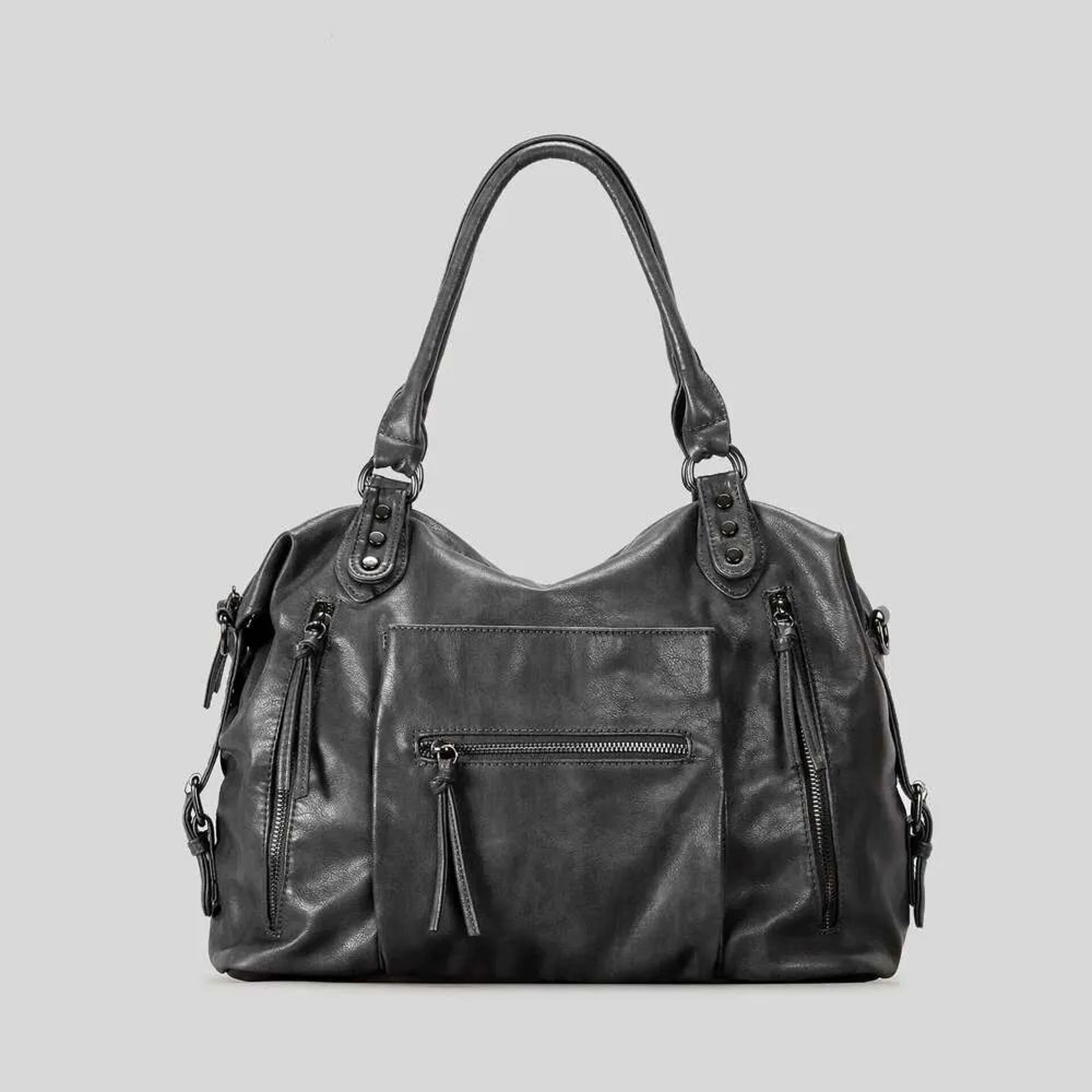Womens Large Multi Pocket Crossbody Bag With Retro PU Leather Design 4