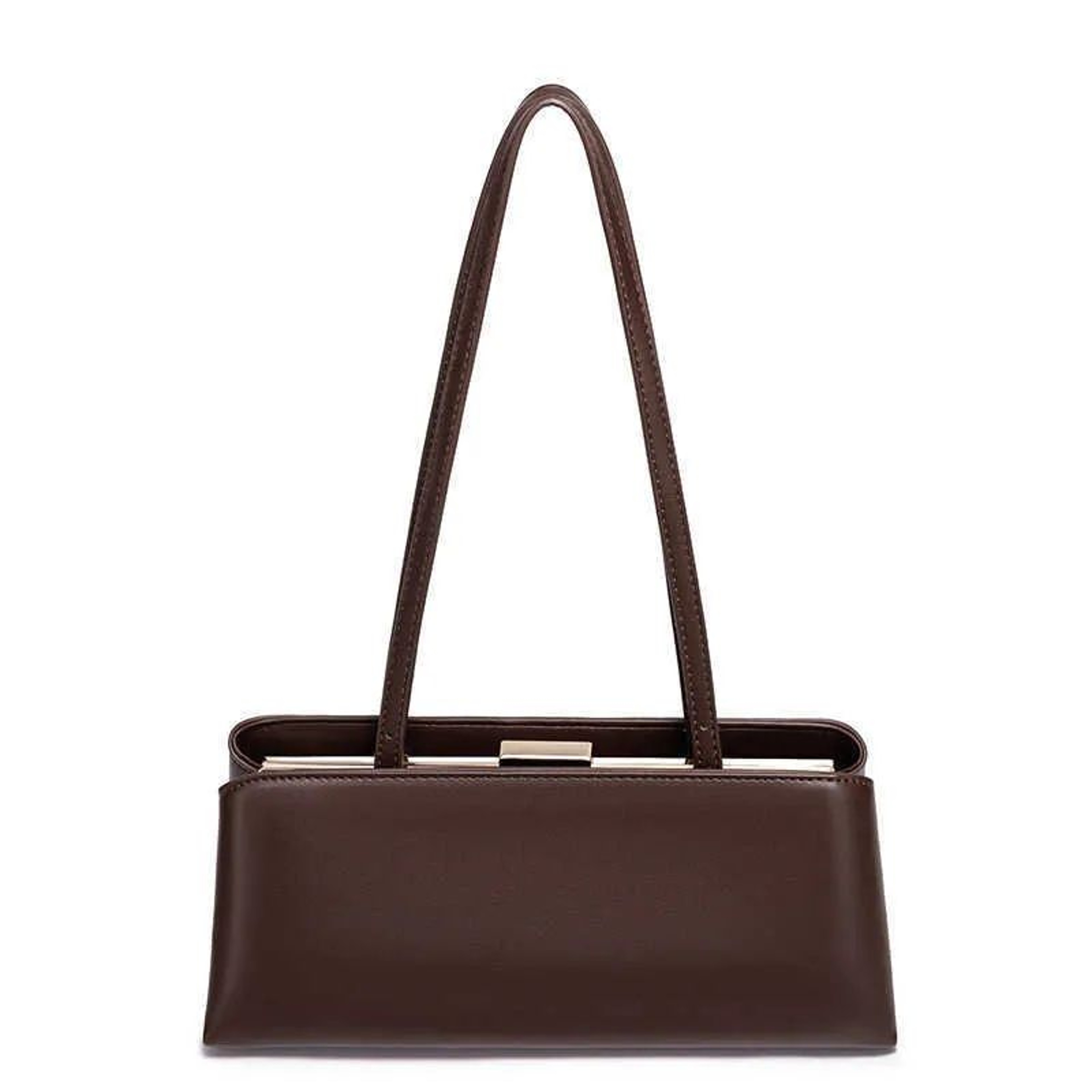 Wine Red PU Leather Shoulder Bag With Shiny Finish And Adjustable Strap 0