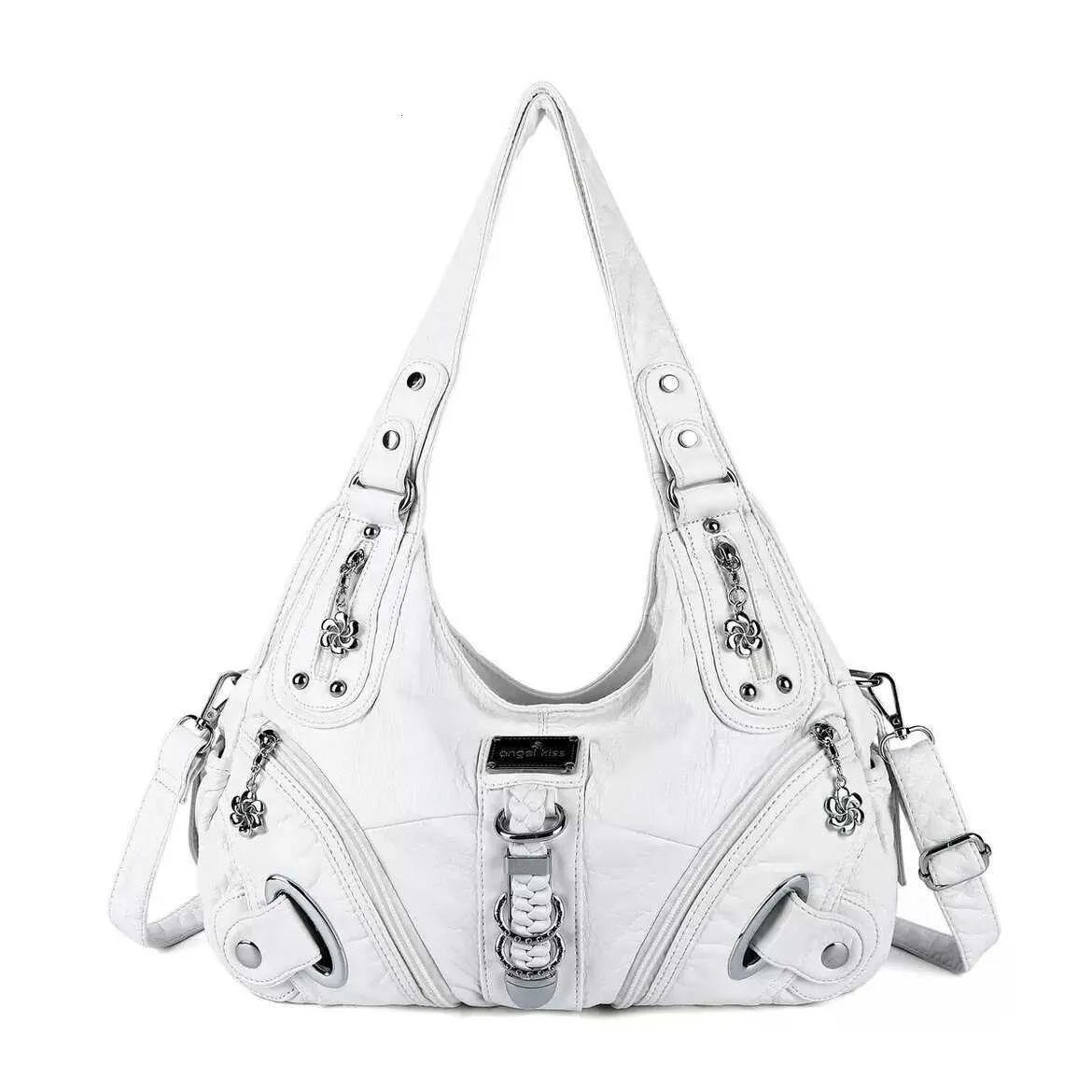 Vintage Dumpling Shoulder Bag With Top Handle And Zipper Closure 2