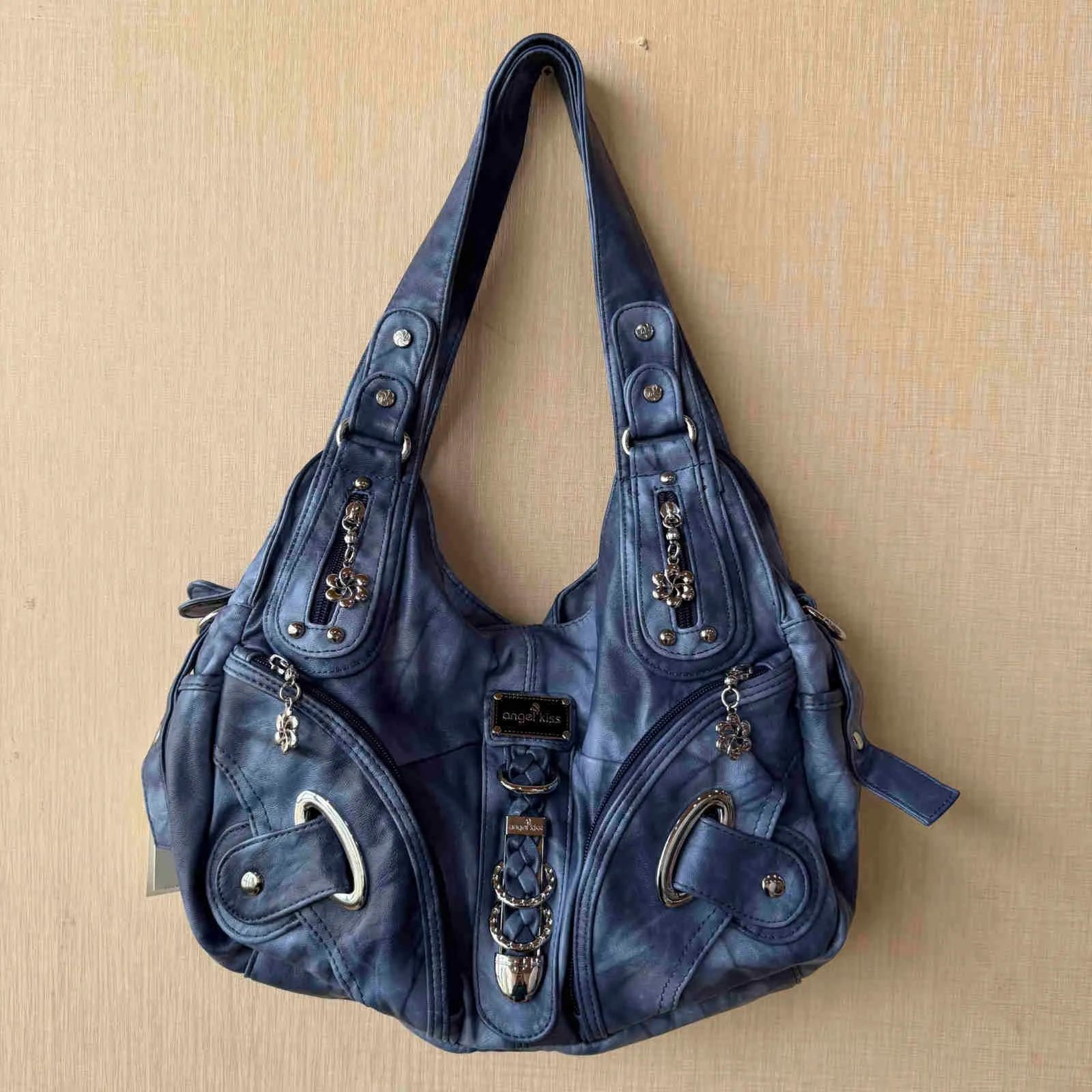Vintage Dumpling Shoulder Bag With Top Handle And Zipper Closure 0