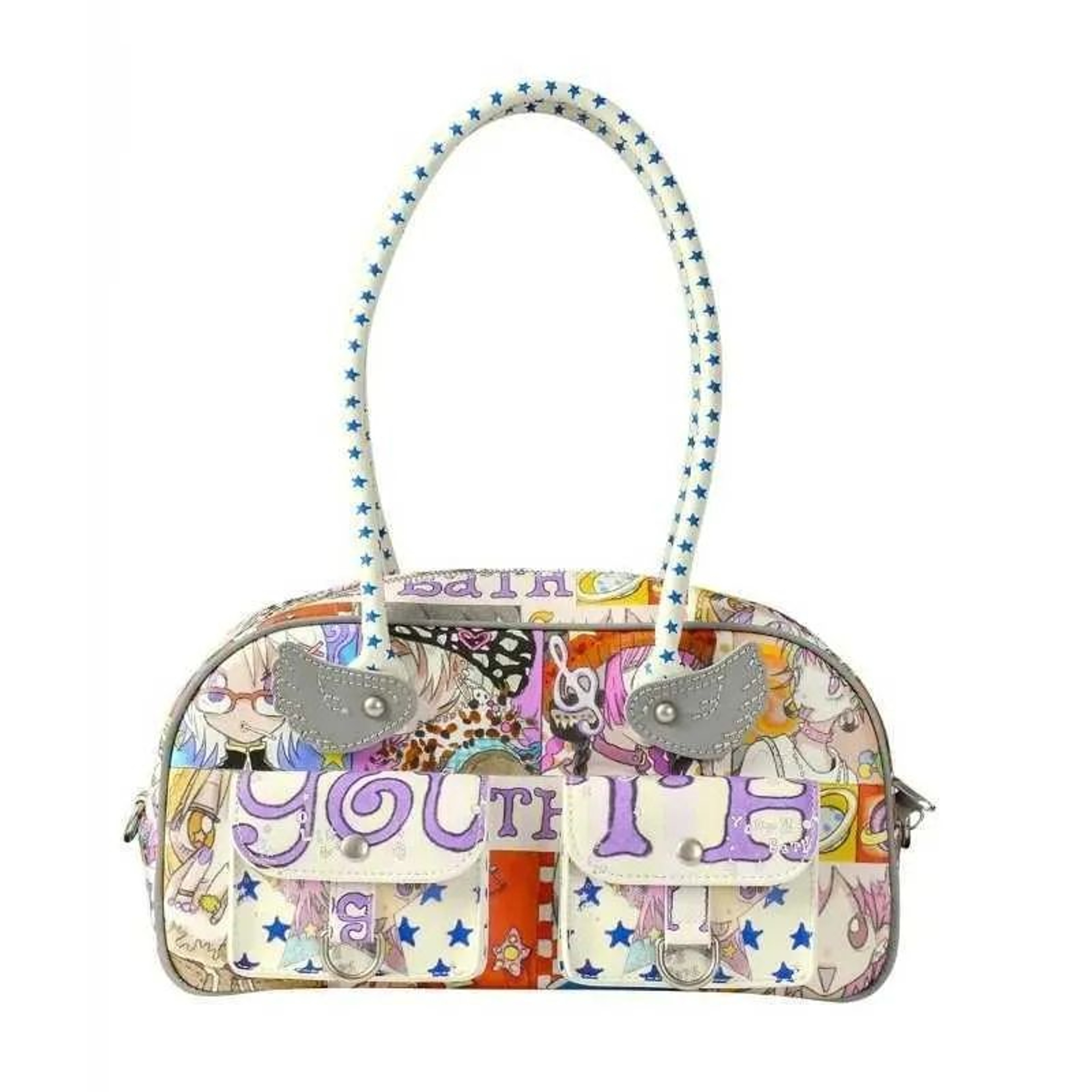 Womens Mini Shoulder Bag With Cartoon Owl Print And Zipper Closure 0