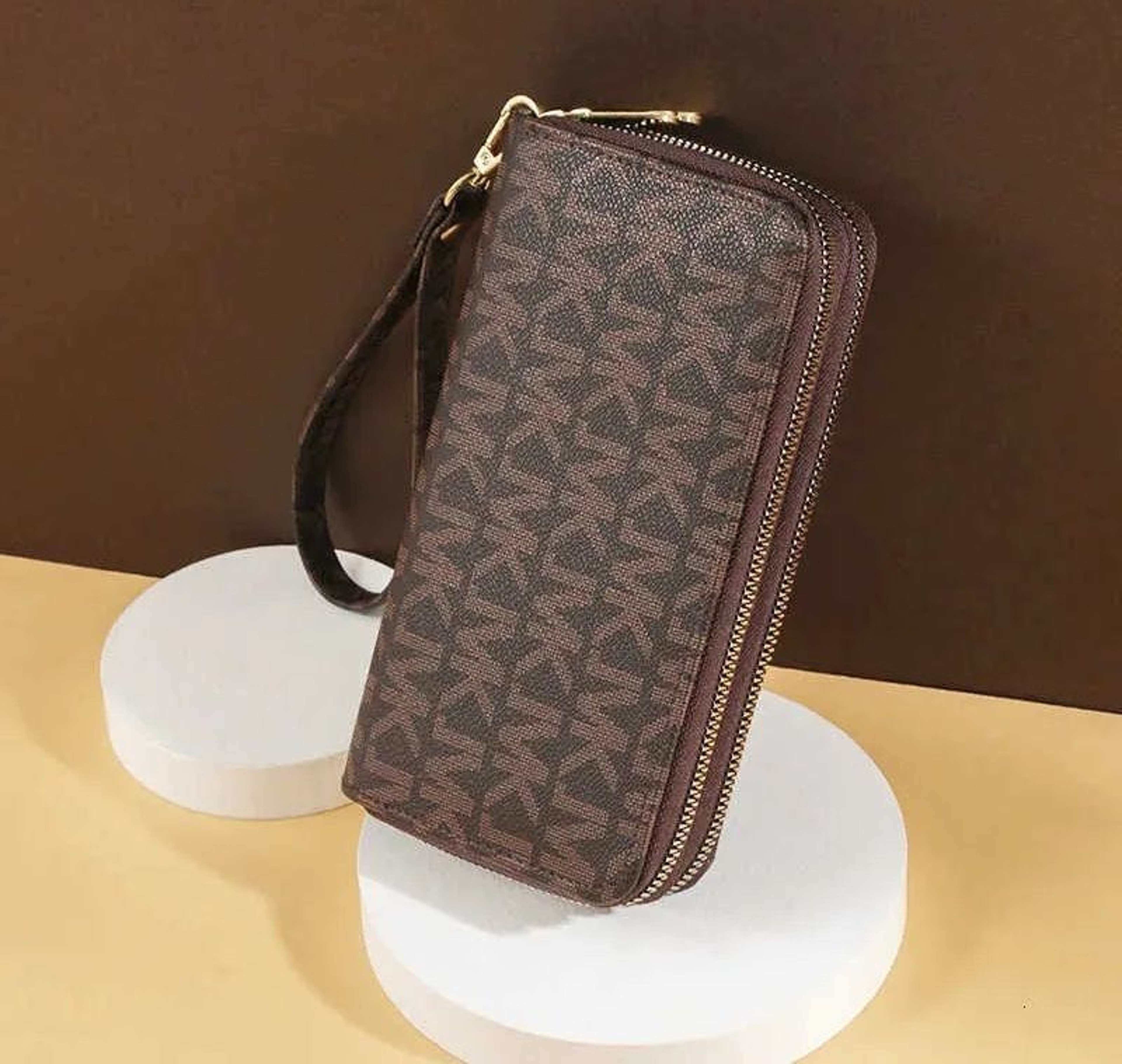 Womens Long Double Zipper Wristlet Wallet With Phone Pocket And Card Holder 0