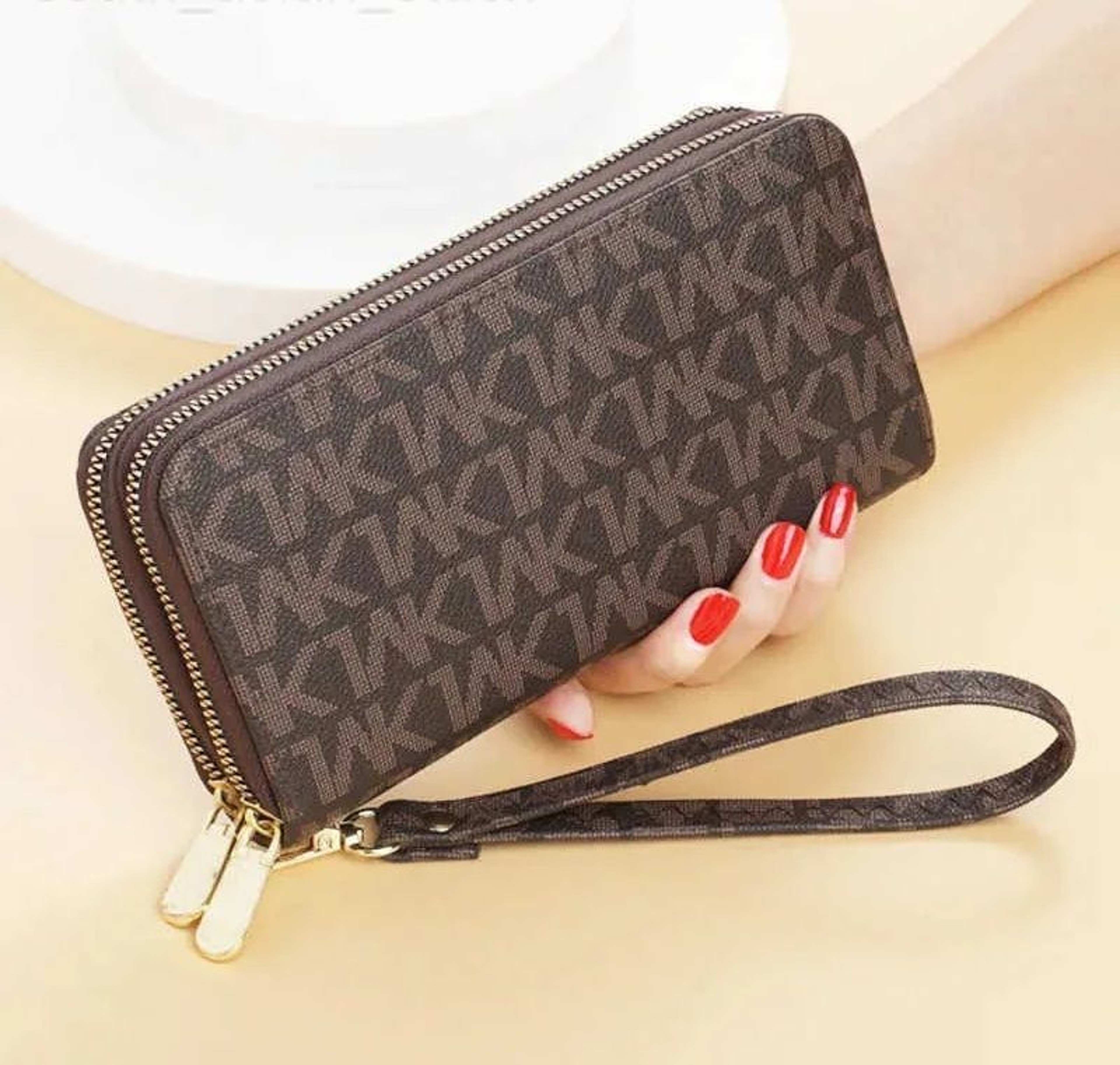 Womens Long Double Zipper Wristlet Wallet With Phone Pocket And Card Holder 1